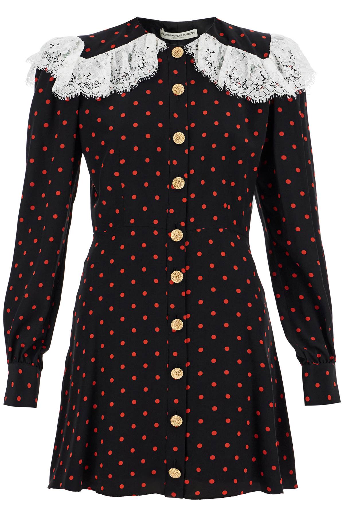 Alessandra Rich 'Silk Polka Dot Mini Dress