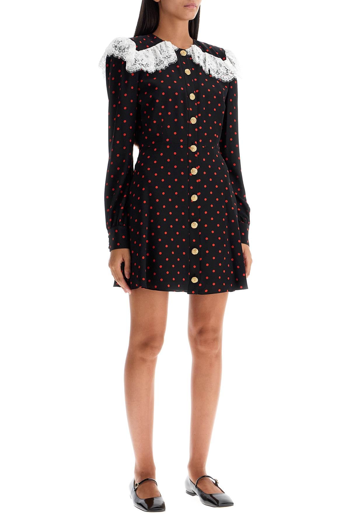 Alessandra Rich 'Silk Polka Dot Mini Dress