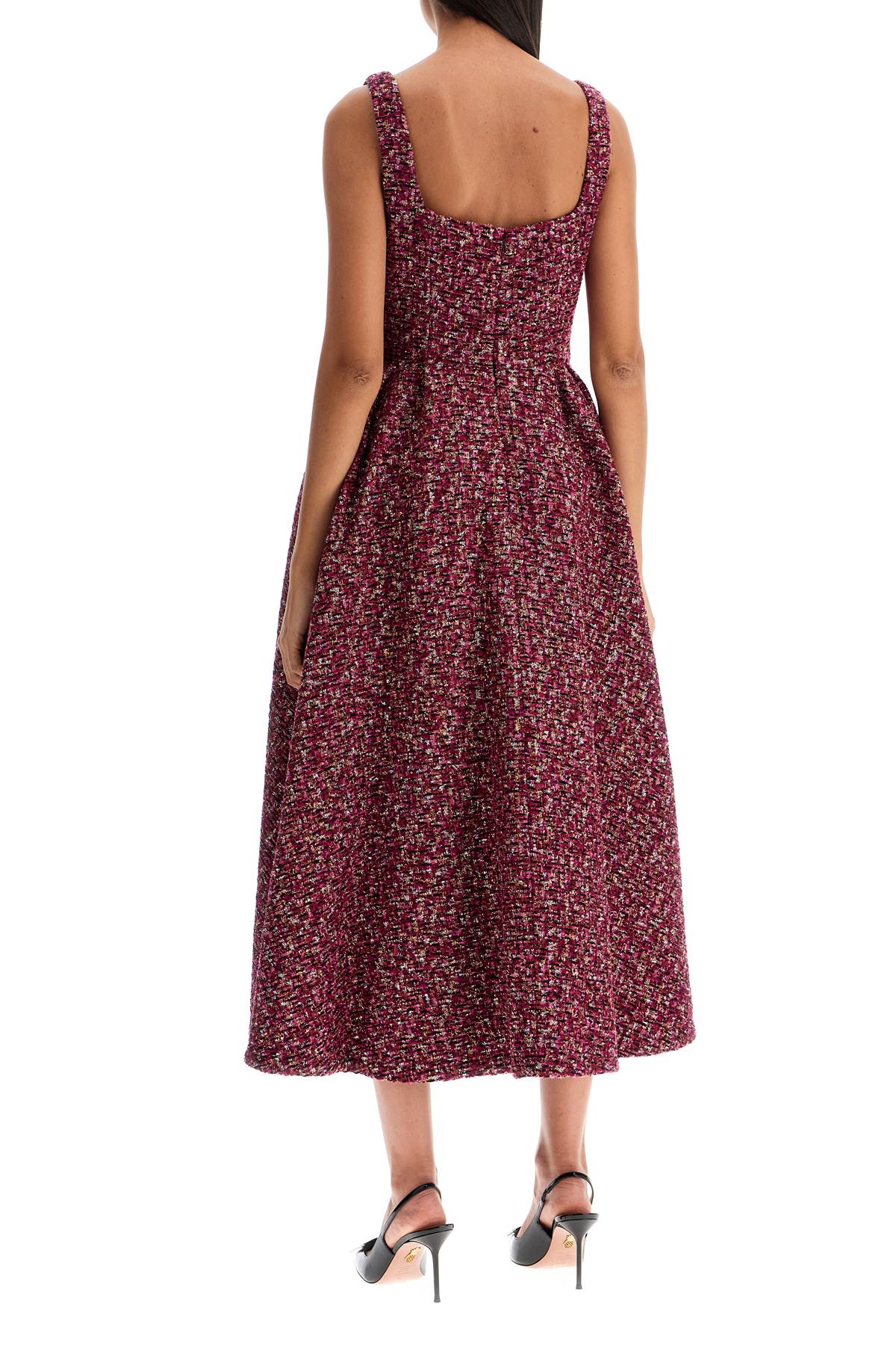 Alessandra Rich Midi Dress In Tweed With Sequ