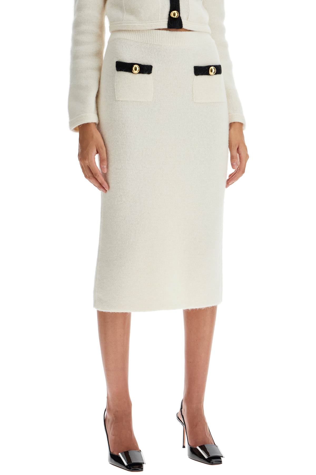 Alessandra Rich 'Alpaca Midi Skirt