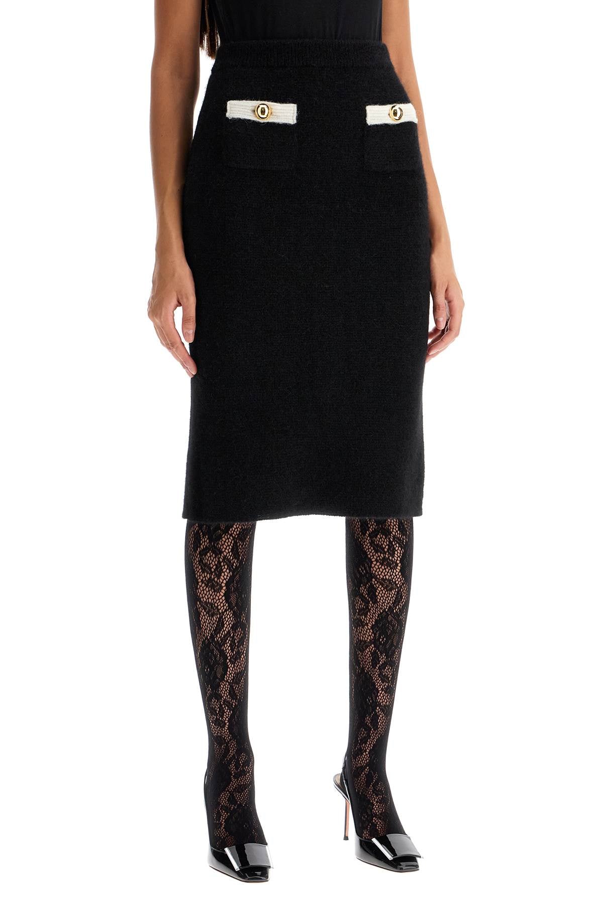 Alessandra Rich 'Alpaca Midi Skirt