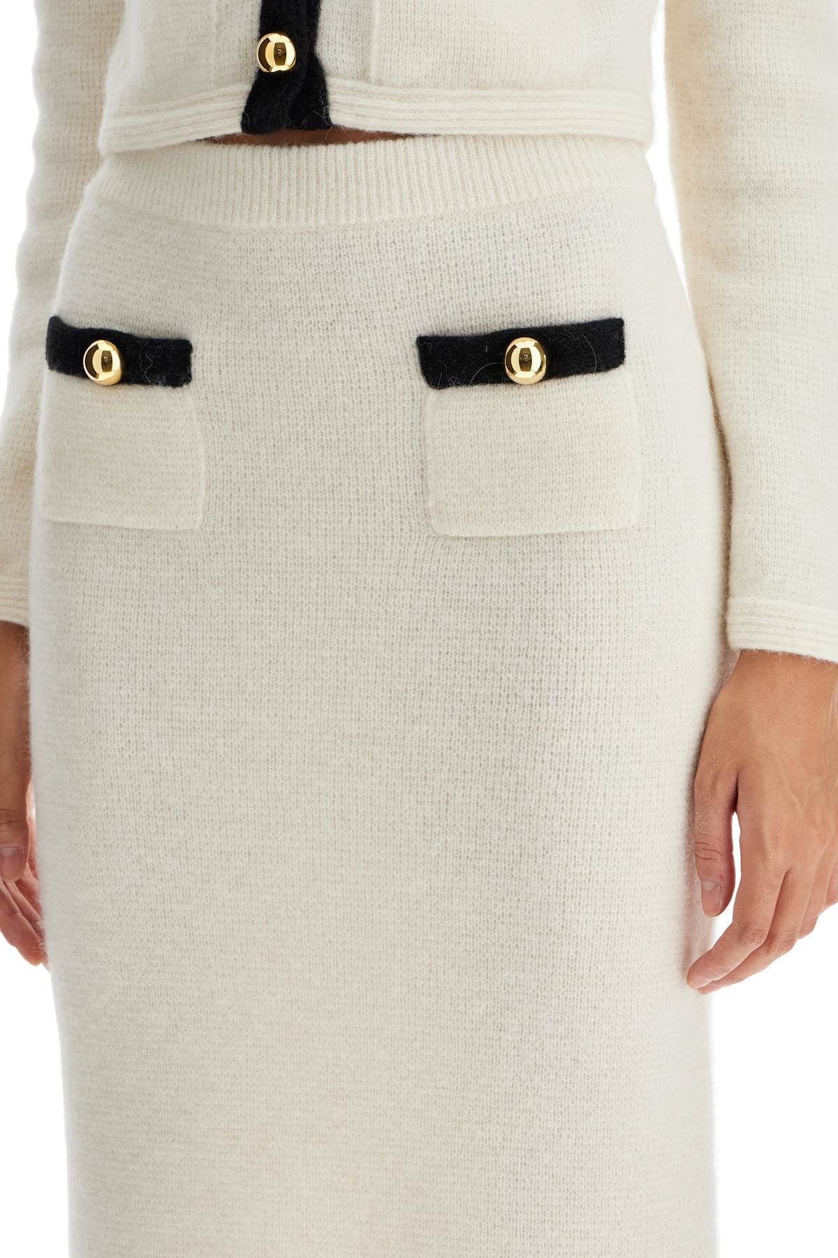 Alessandra Rich 'Alpaca Midi Skirt