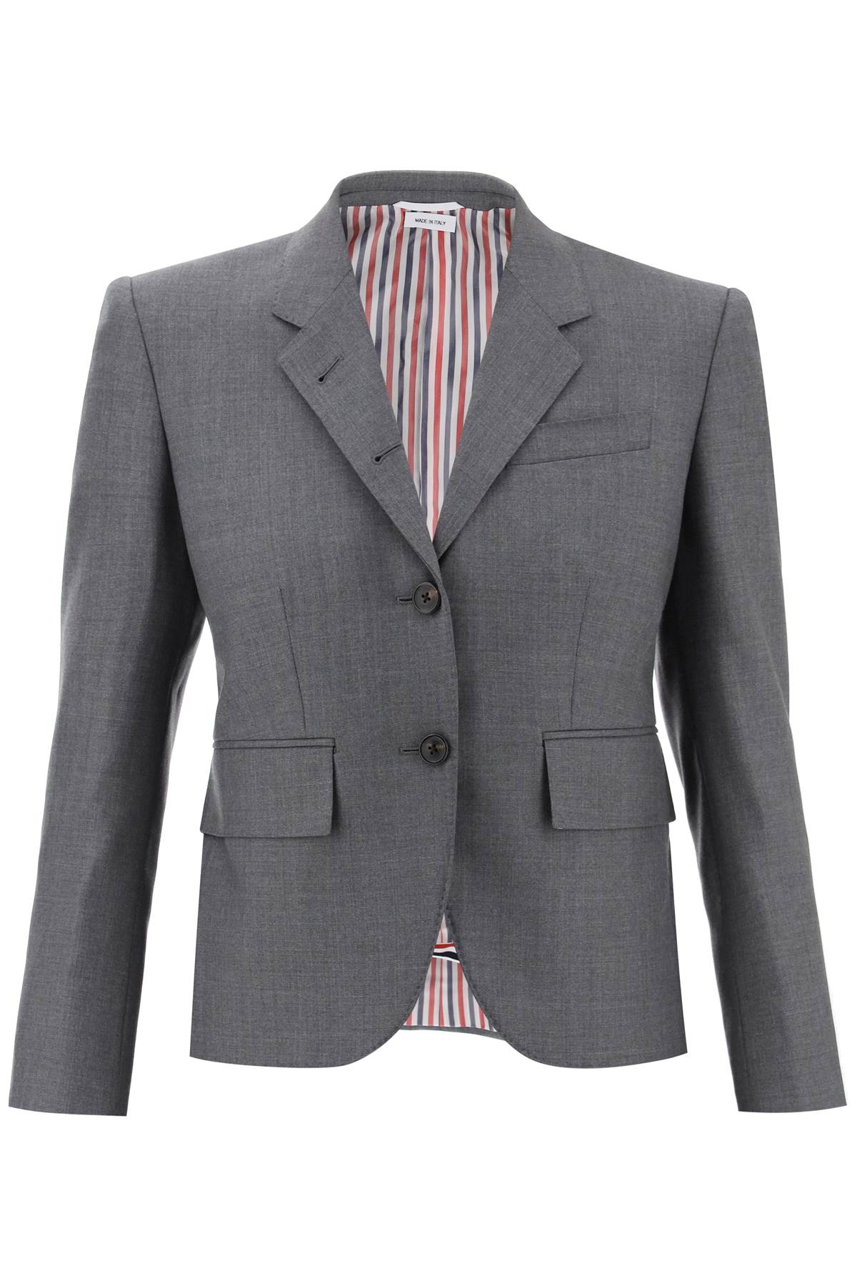 Thom Browne Single-Breasted Cropped Jacket In 120'S Wool