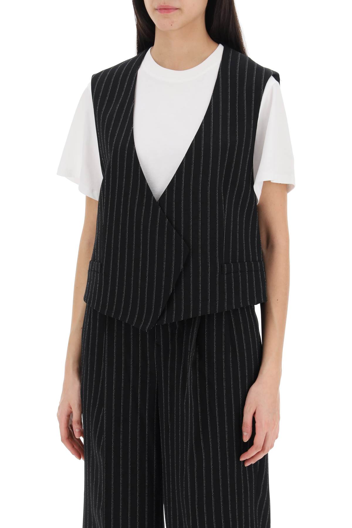 Ami Alexandre Matiussi Virgin Wool Pinstripe Waistcoat