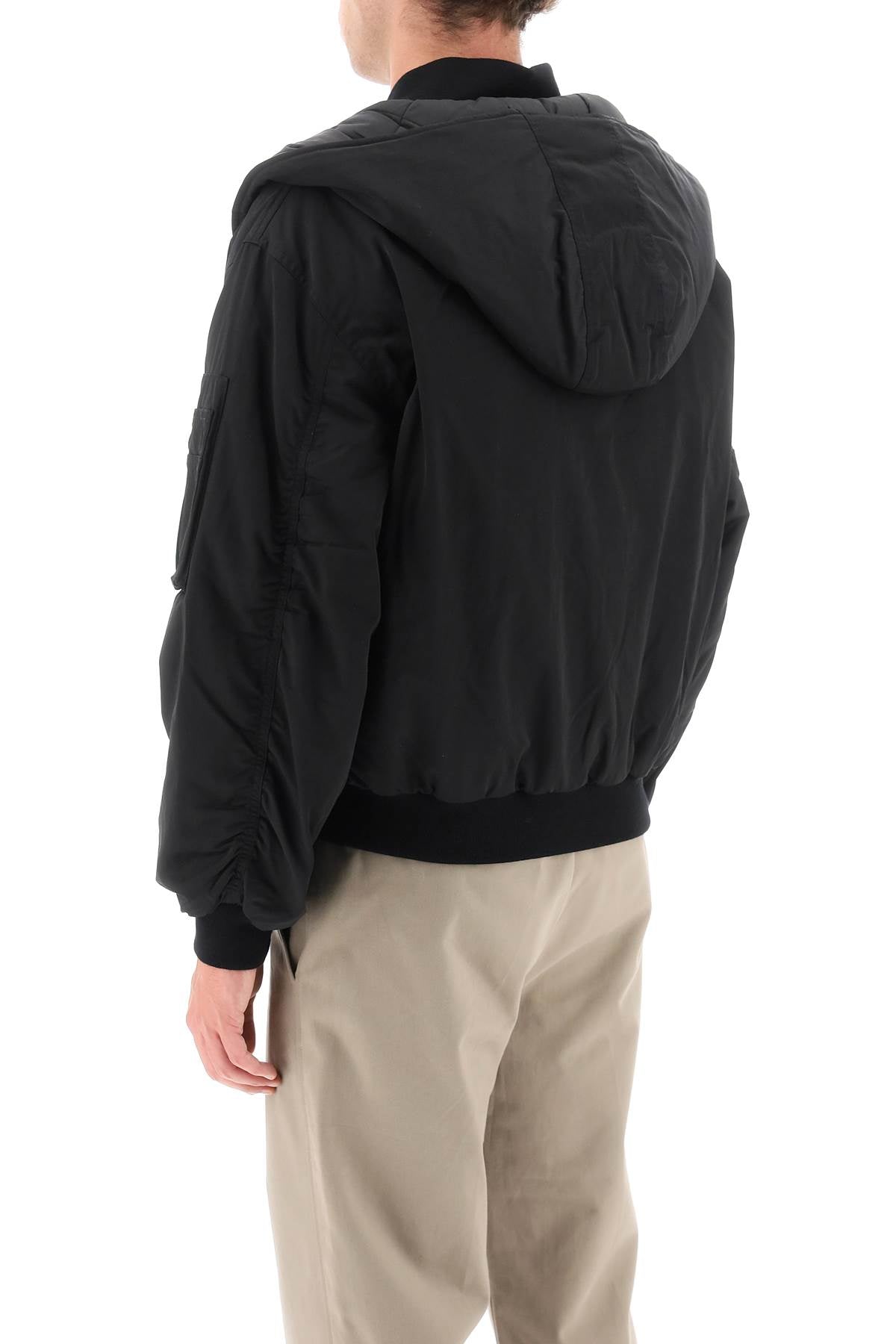 Kenzo Padded Hooded Bomber Jacket Black