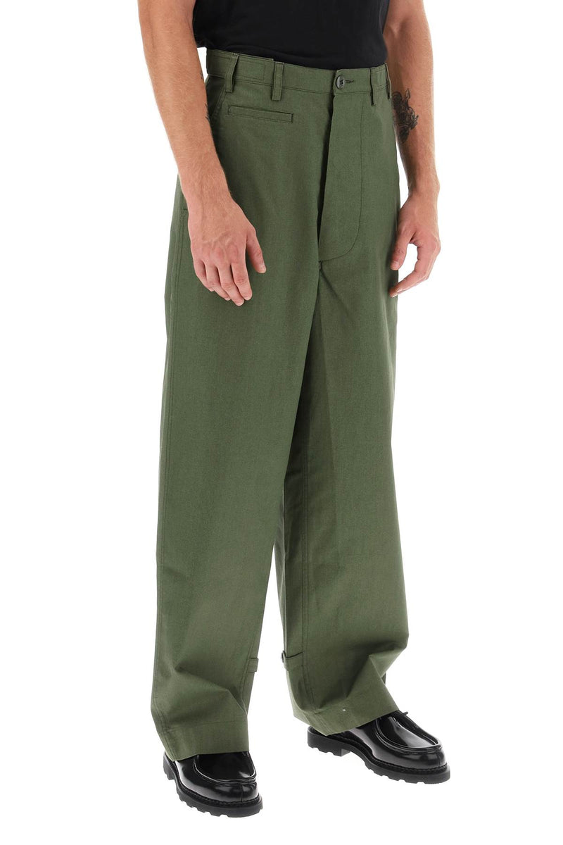 Kenzo Oversized Cotton Pants Khaki