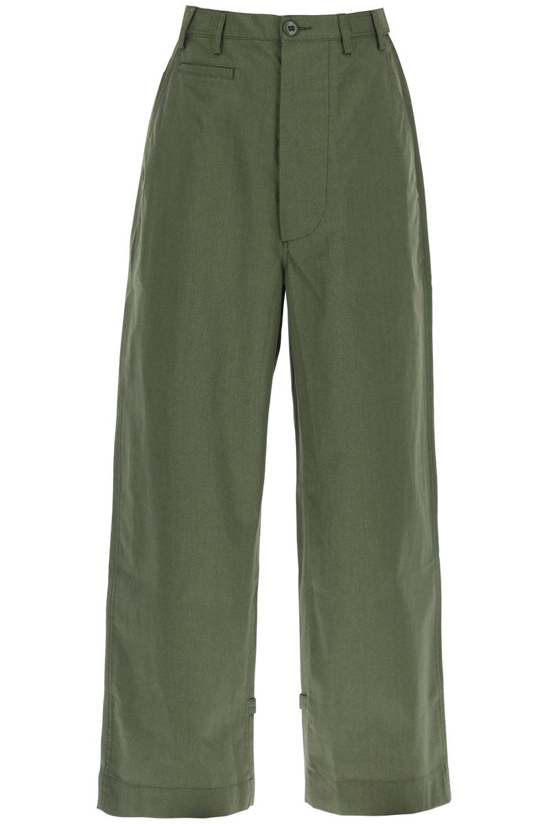 Kenzo Oversized Cotton Pants Khaki