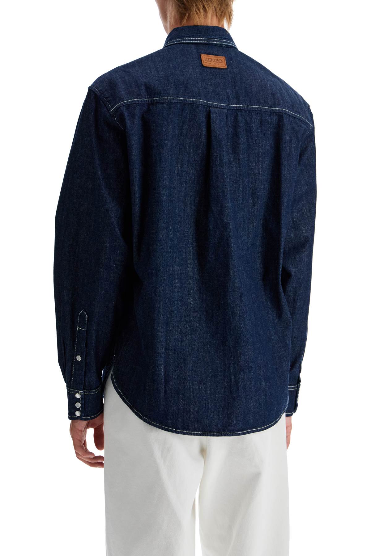 Kenzo Denim Western Shirt For Men Blue