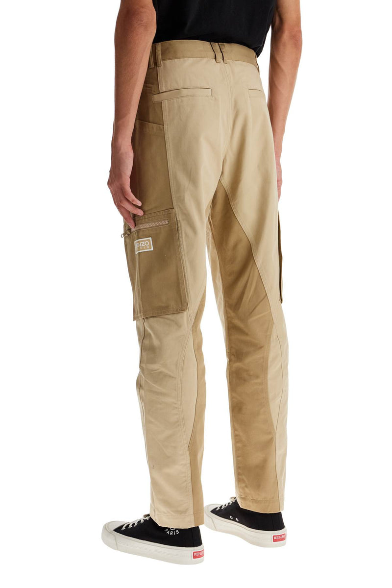 Kenzo Cotton Cargo Pants For Men Beige