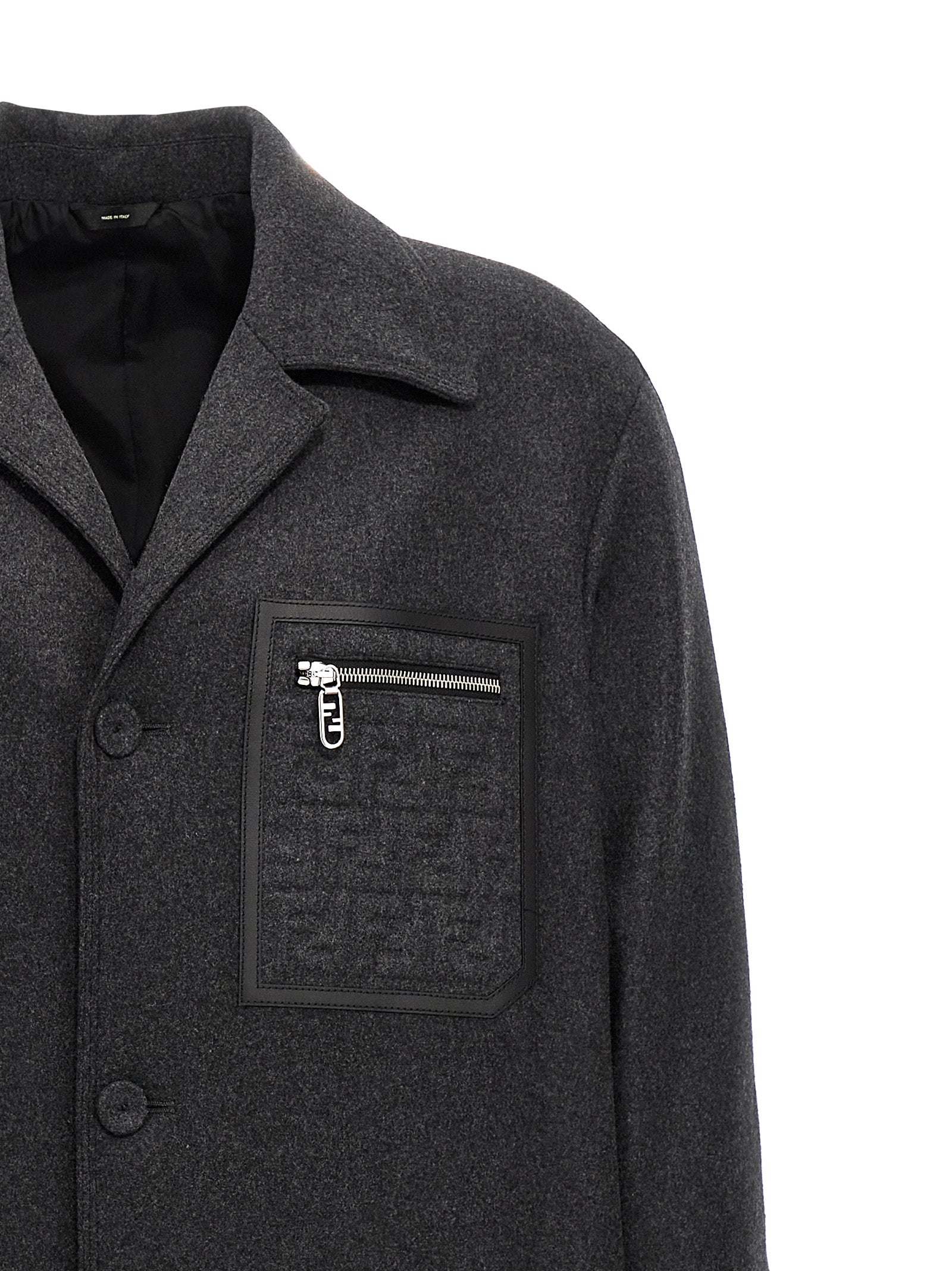 Fendi Single-Breasted Cashmere Coat