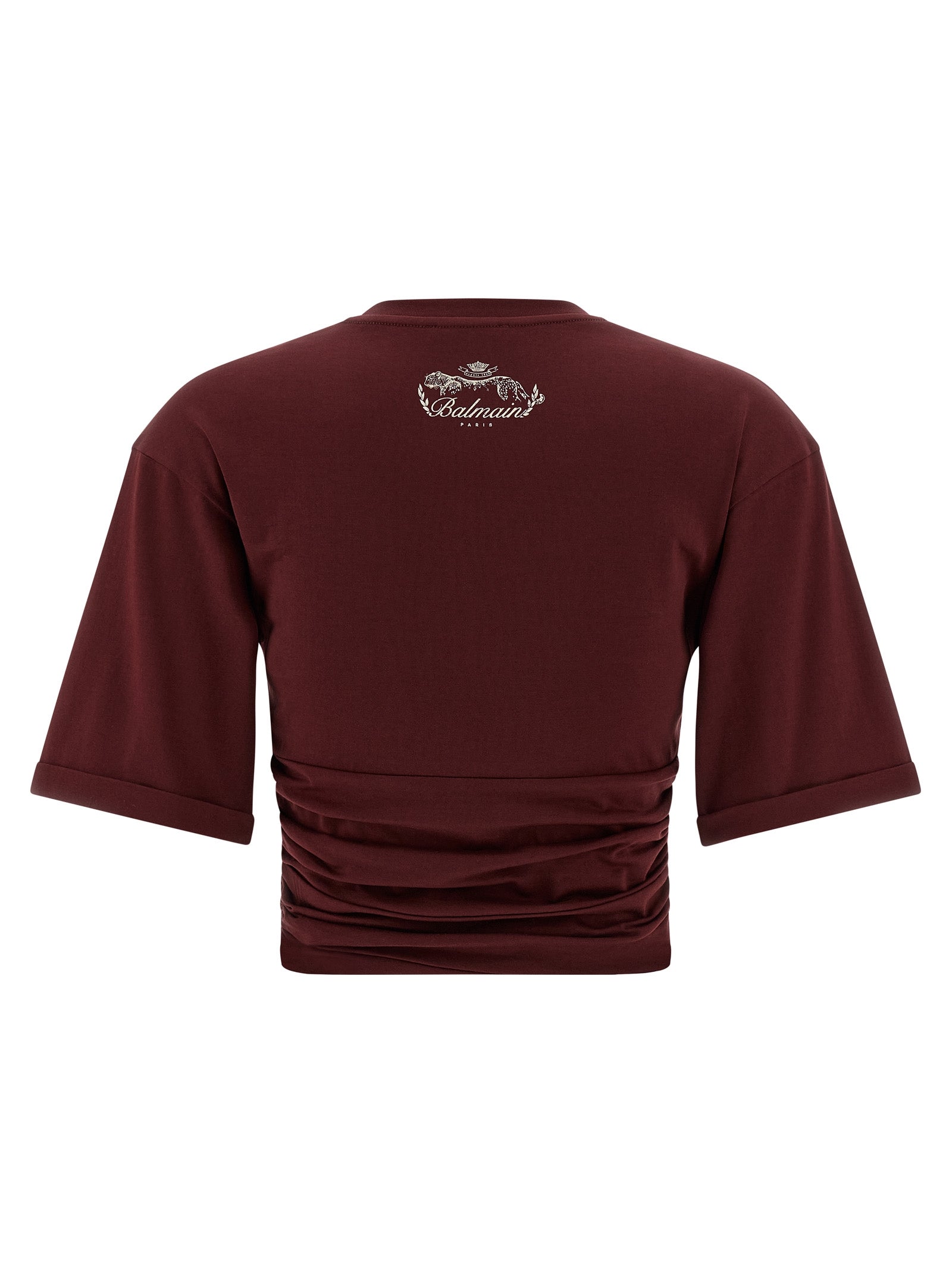 Balmain Knotted Crop T-Shirt