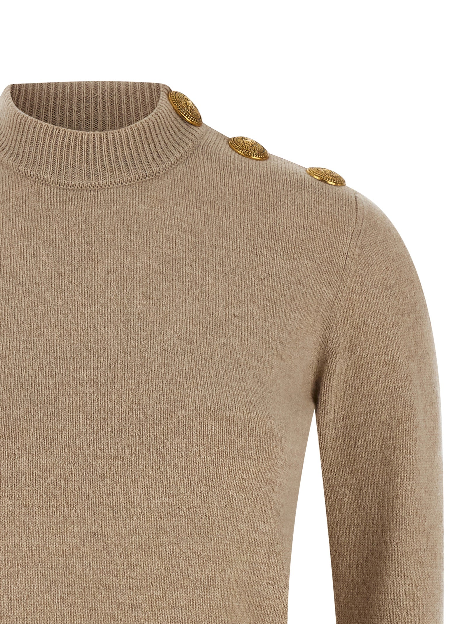 Balmain Eco-Cashmere Button Sweater