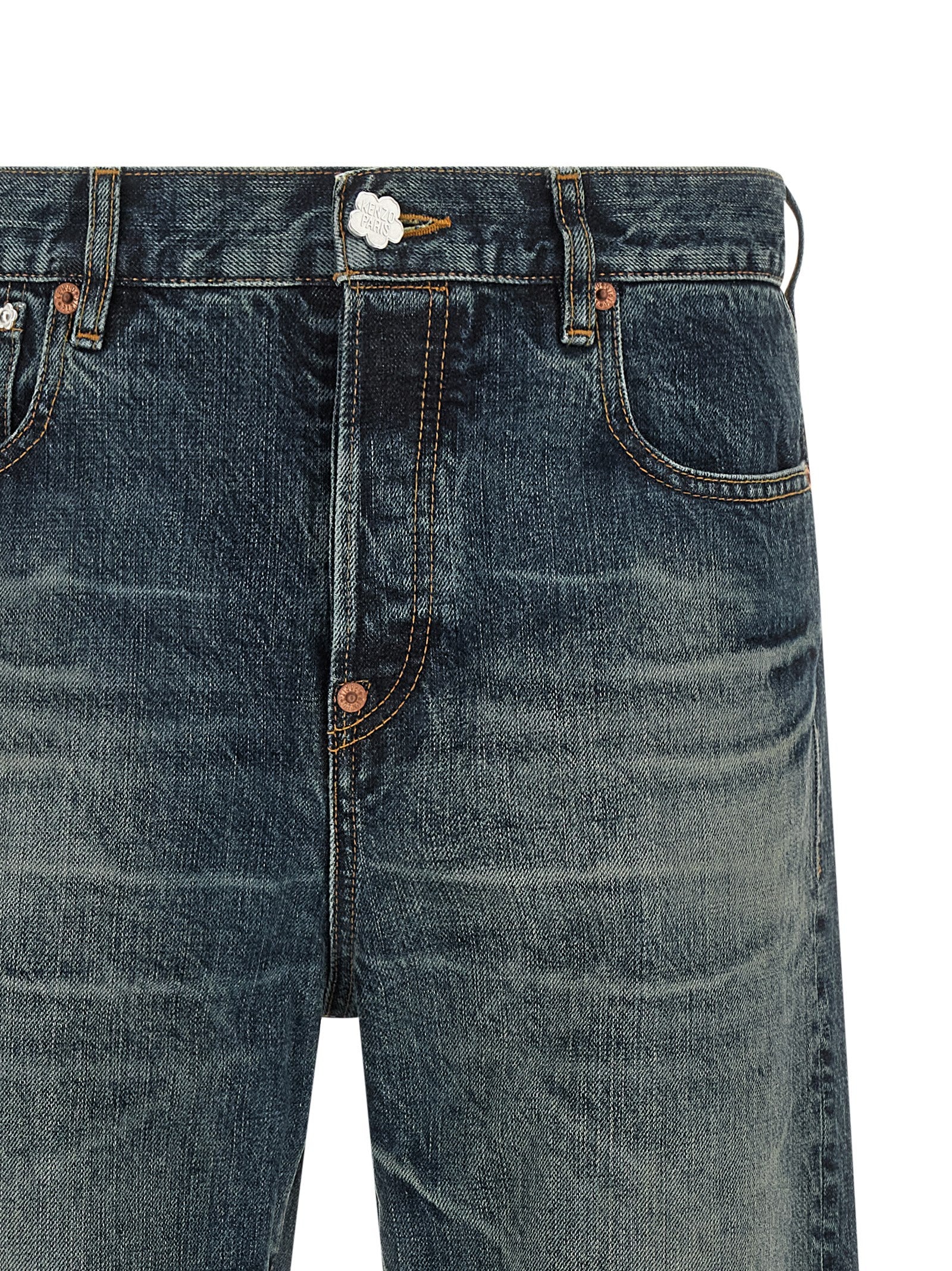 Kenzo 'Boke Flower' Button Jeans