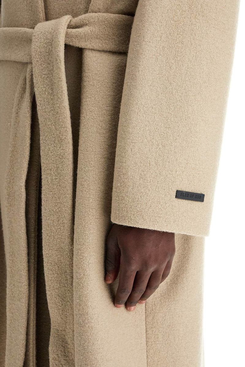 Fear of God Wool Coat With High Collar And Boiled Wool Beige