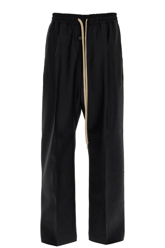 Fear of God Wide Wool And Silk Trousers Black