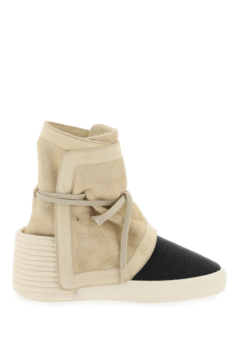 Fear of God High-Top Suede And Beaded Leather Moc Beige