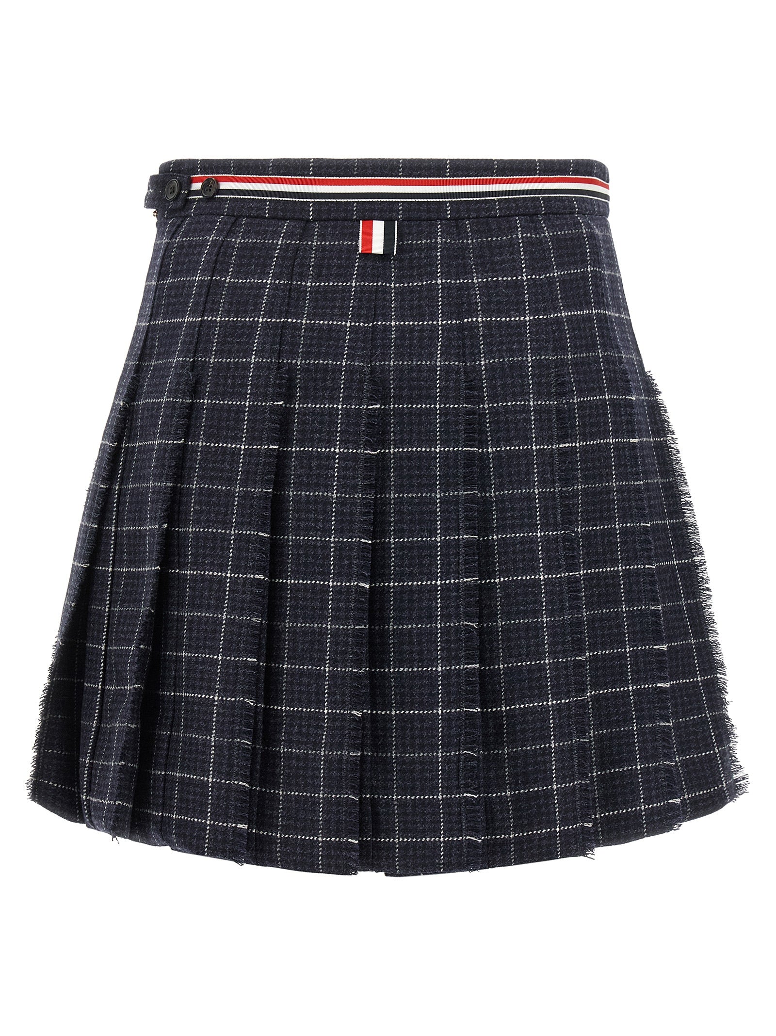 Thom Browne 'Rwb' Pleated Tweed Skirt