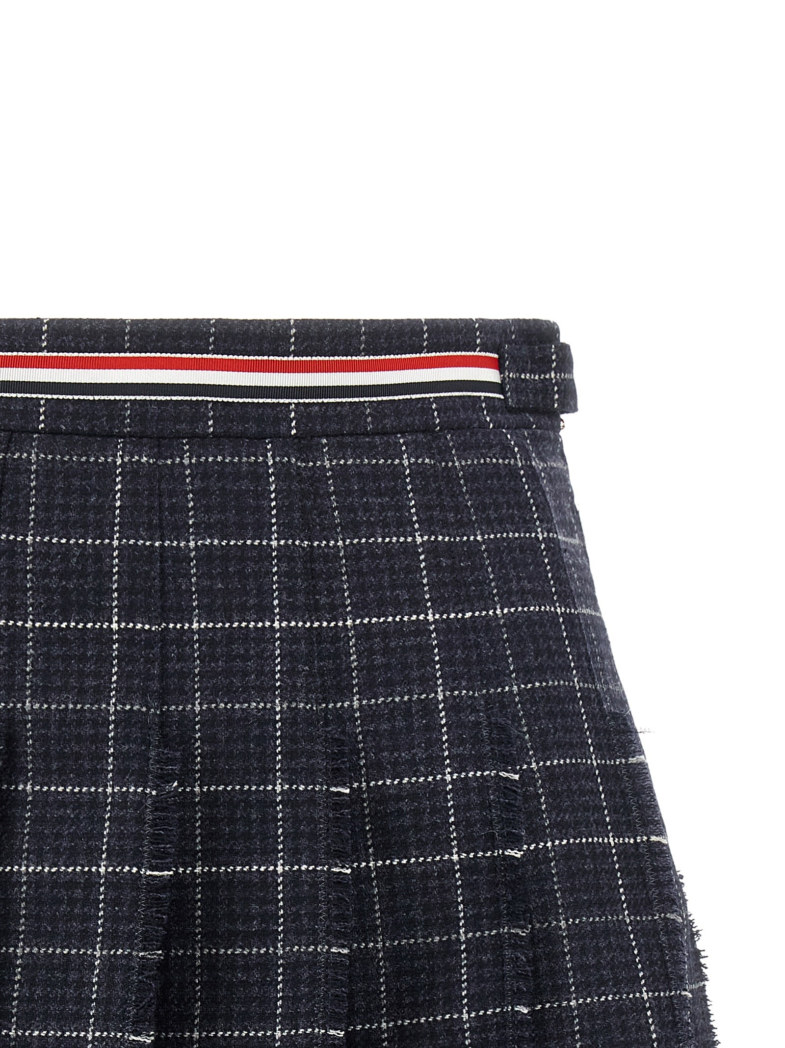 Thom Browne 'Rwb' Pleated Tweed Skirt
