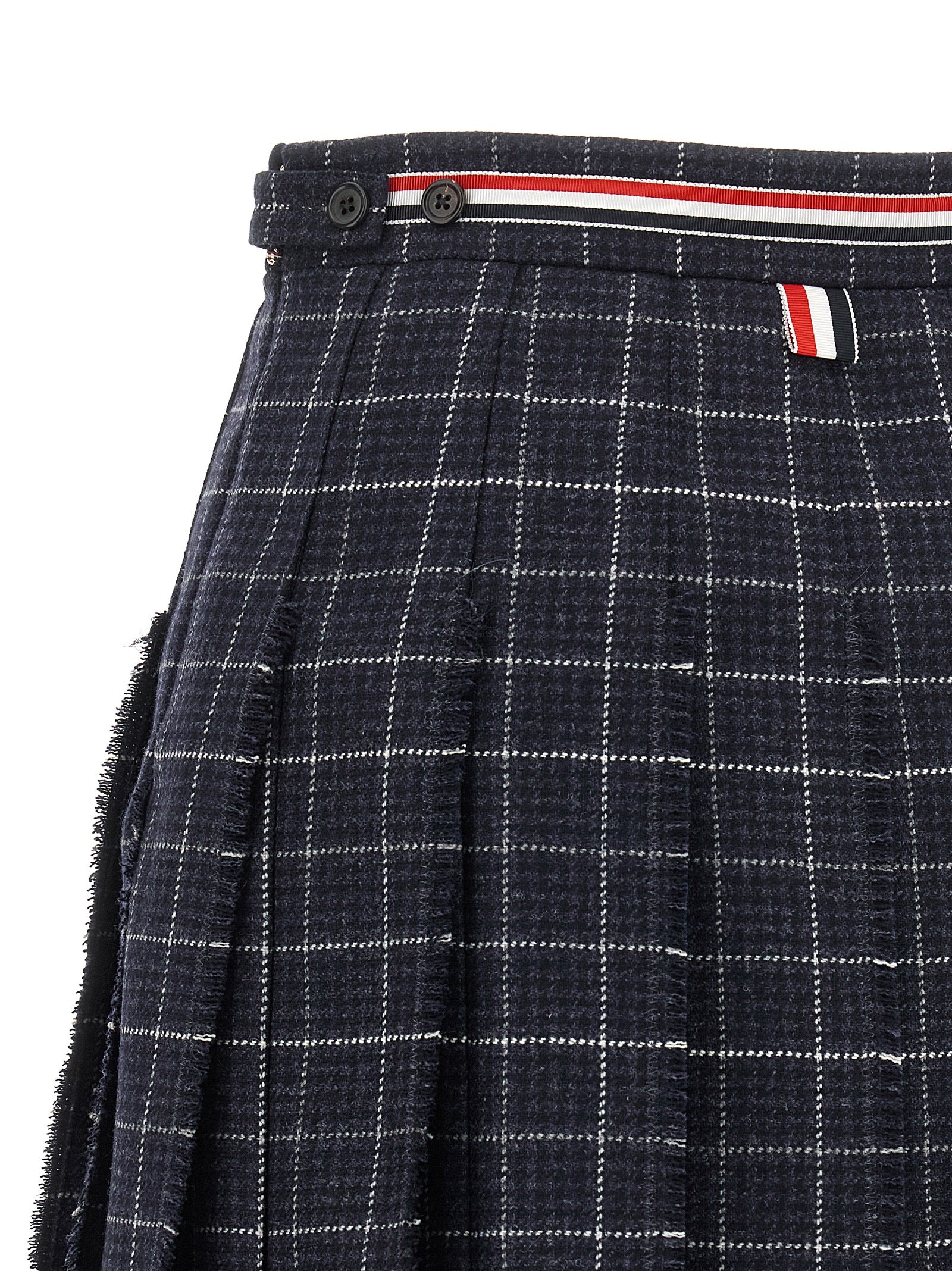 Thom Browne 'Rwb' Pleated Tweed Skirt