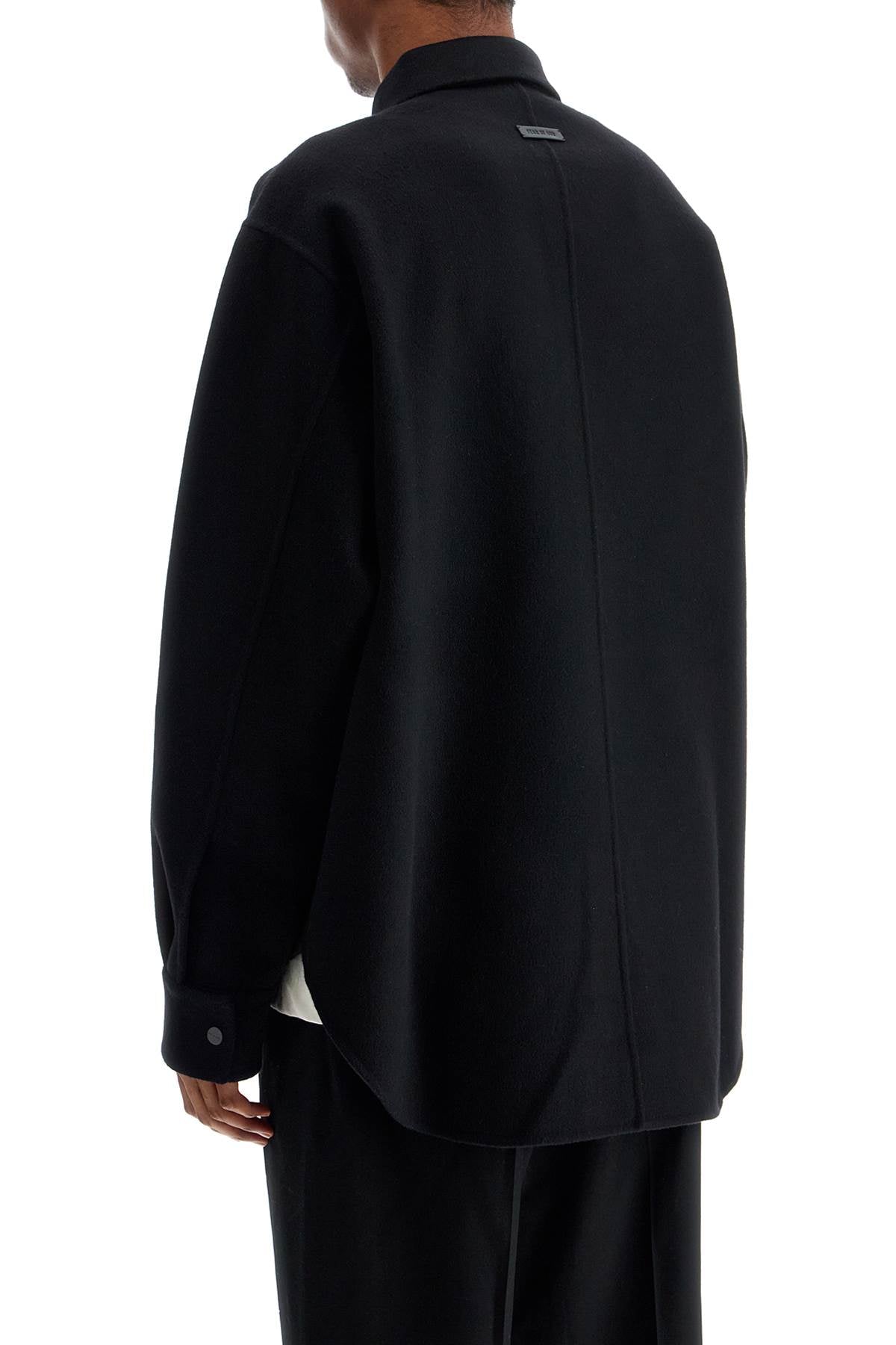 Fear Of God Oversized Virgin Wool Black Shirt