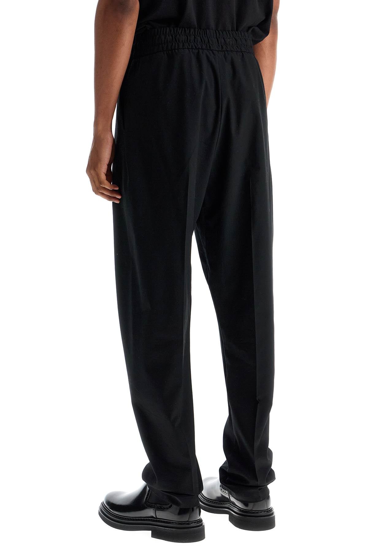 Fear Of God Wide Leg Black Cotton And Wool Pants