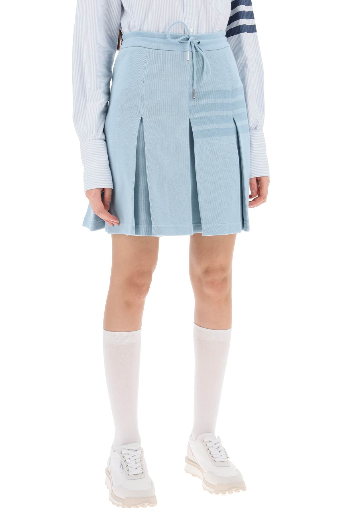 Thom Browne Knitted 4-Bar Pleated Skirt