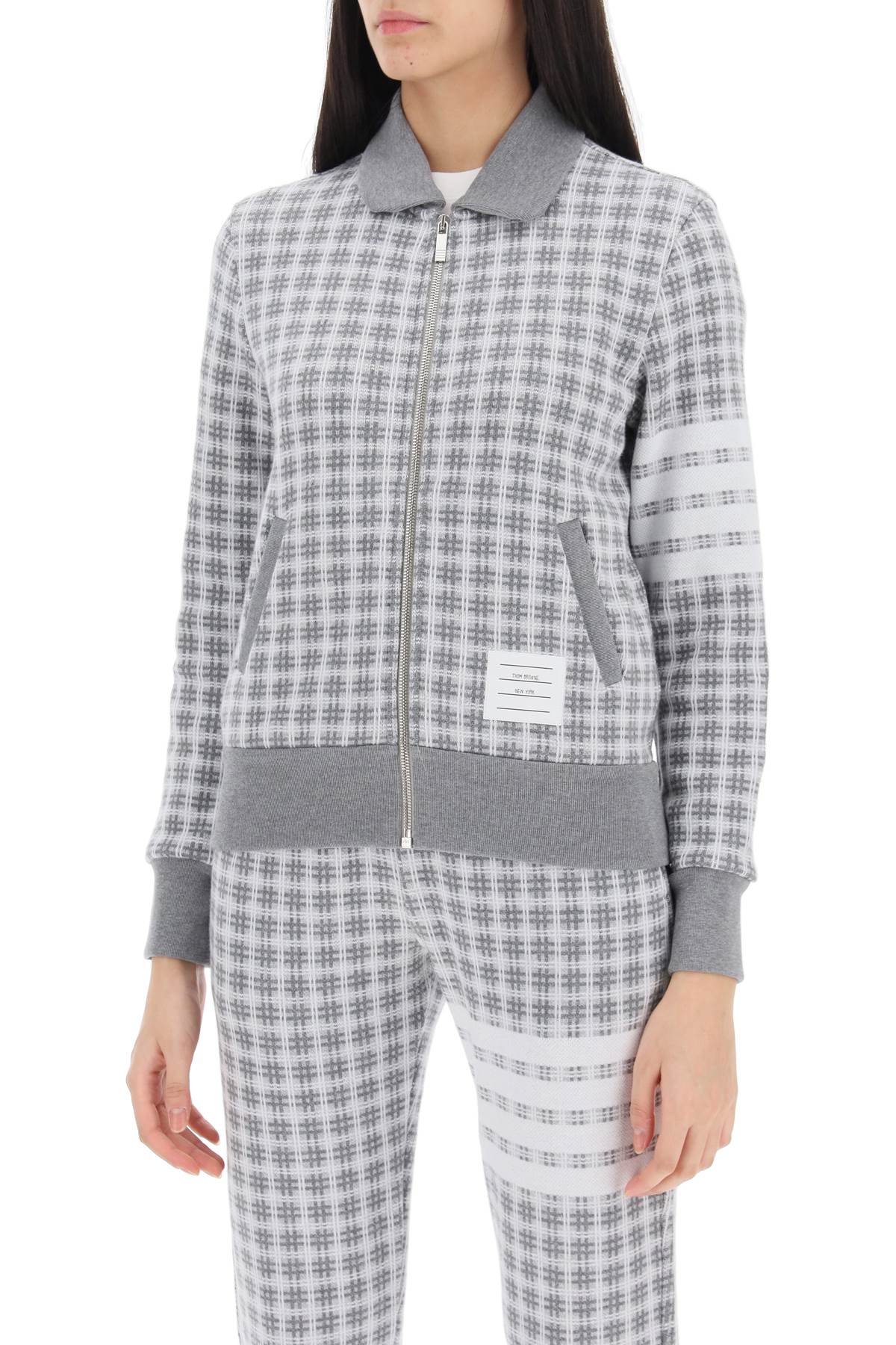 Thom Browne 4-Bar Sweatshirt In Check Knit