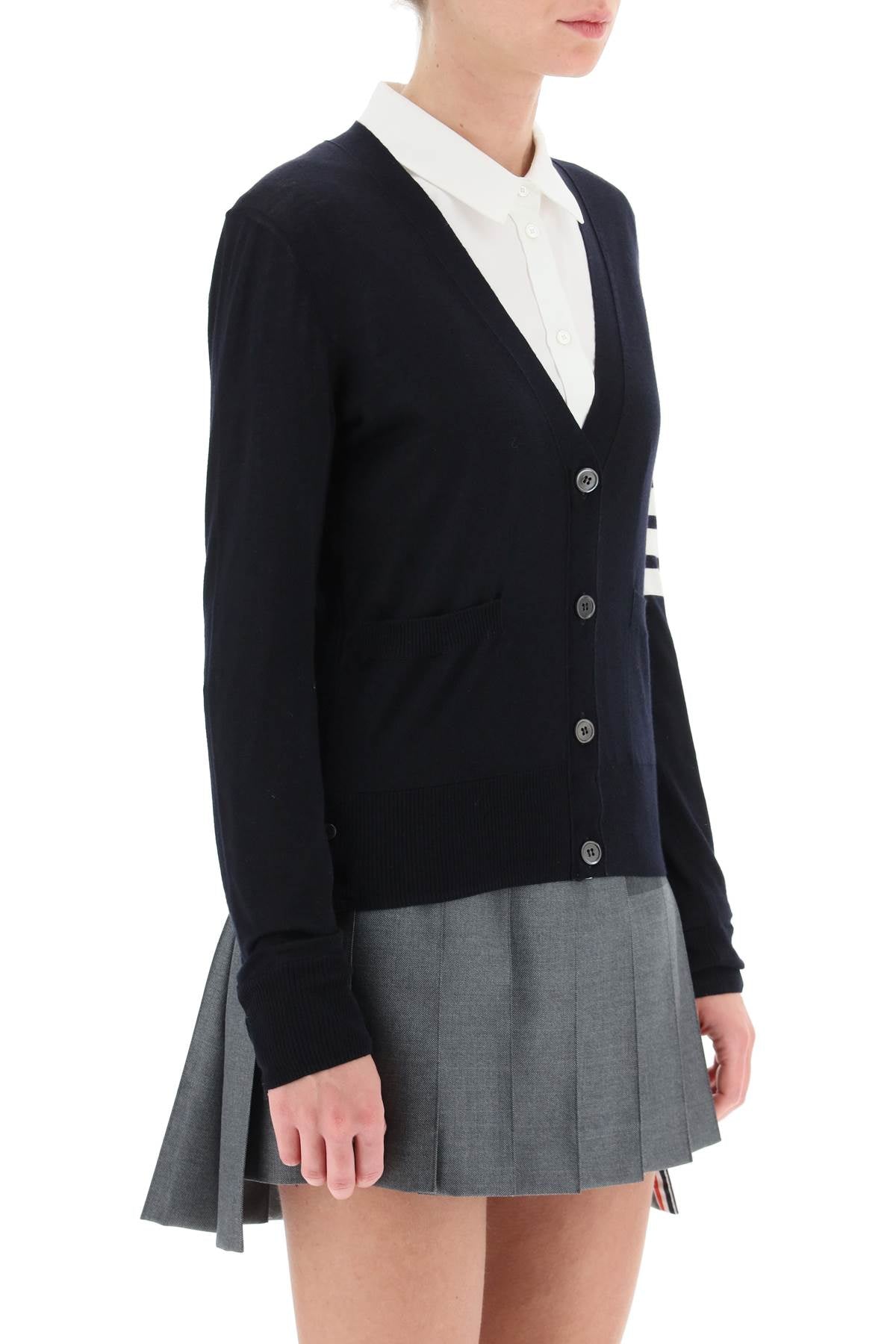 Thom Browne 4-Bar Merino Wool Cardigan