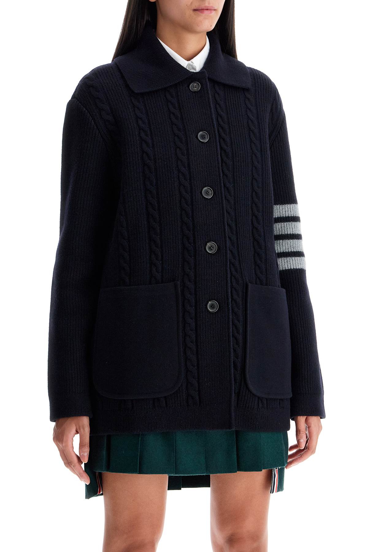 Thom Browne '4-Bar Heavy Knit Cardigan