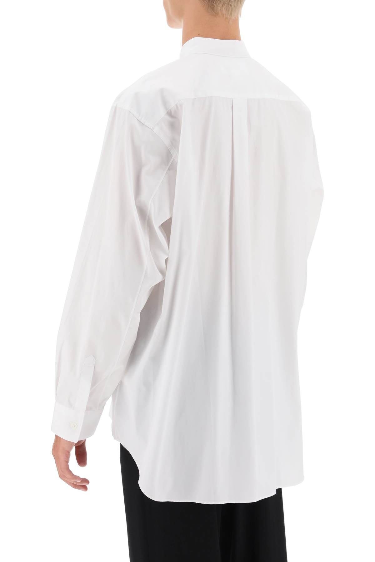 Comme Des Garcons Shirt X Lacoste Oversized Shirt With Maxi Patch White