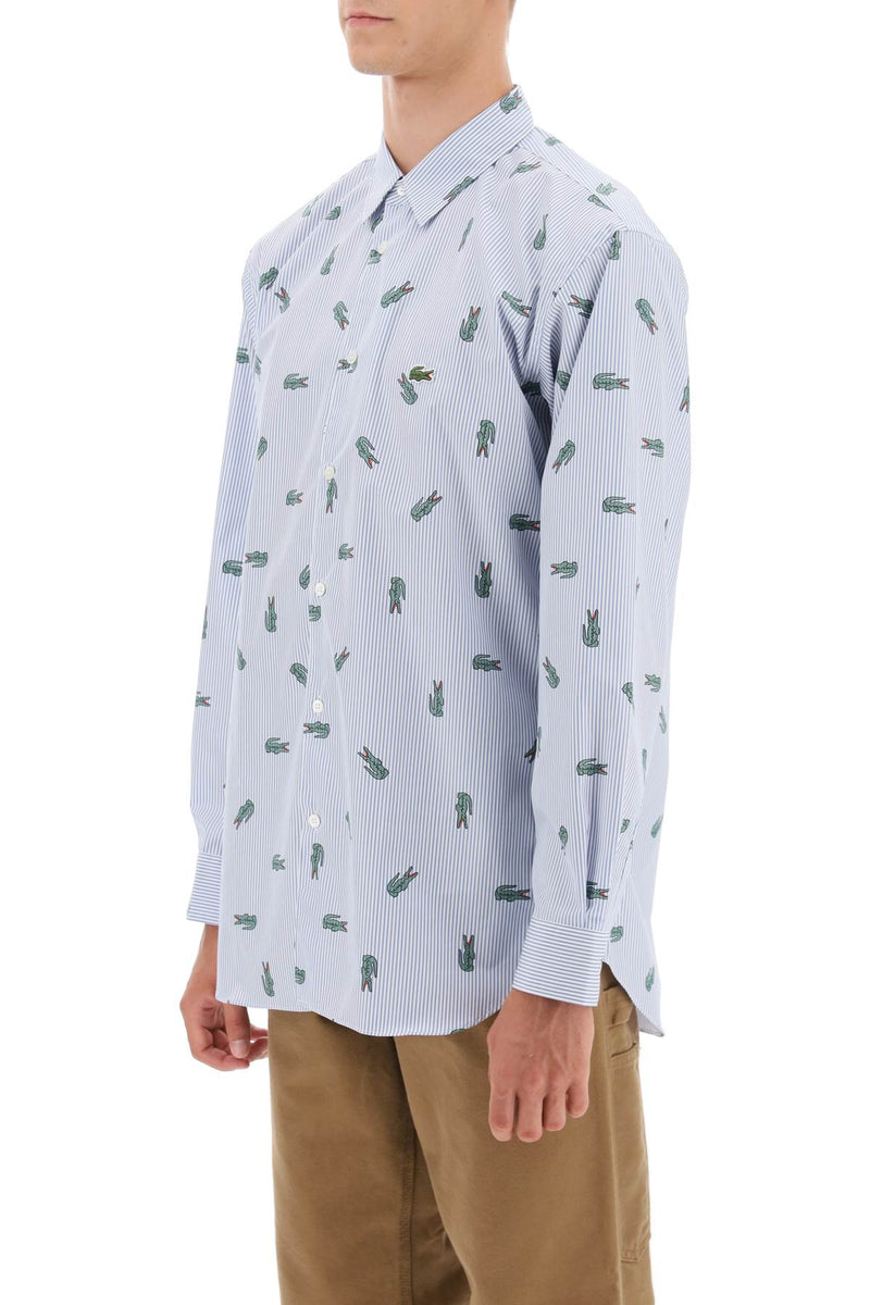 Comme Des Garcons Shirt X Lacoste Oxford Shirt With Crocodile Motif White