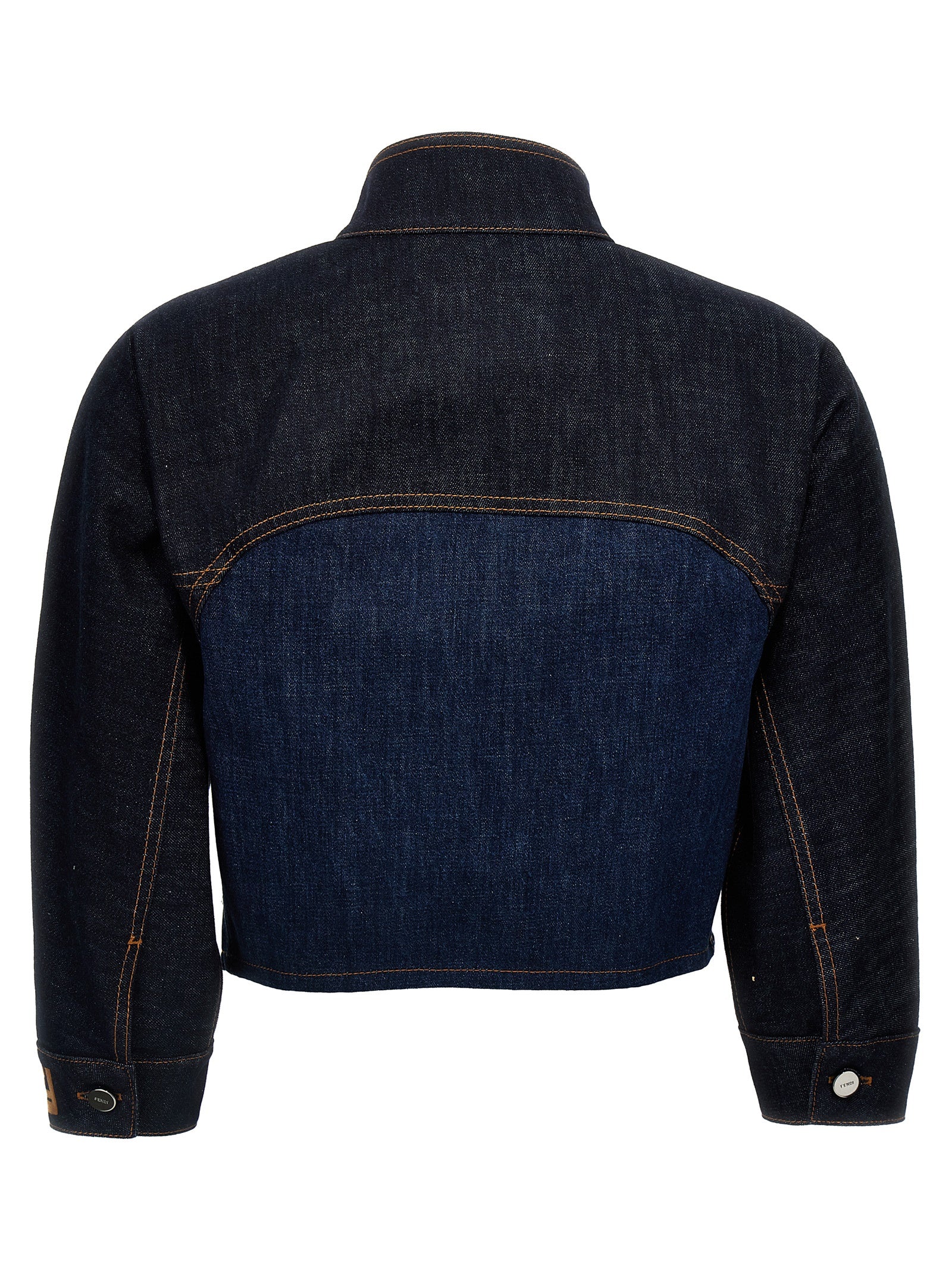 Fendi Two-Tone Denim Cropped Jacket