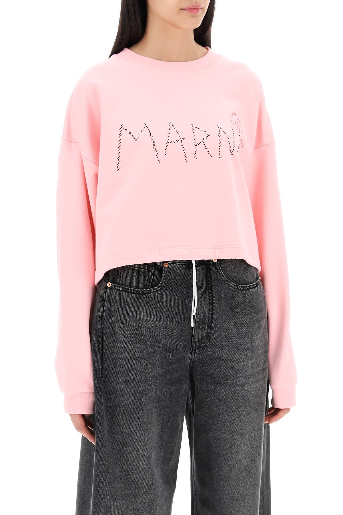 Marni Organic Cotton Sweatshirt With Hand-Embroid