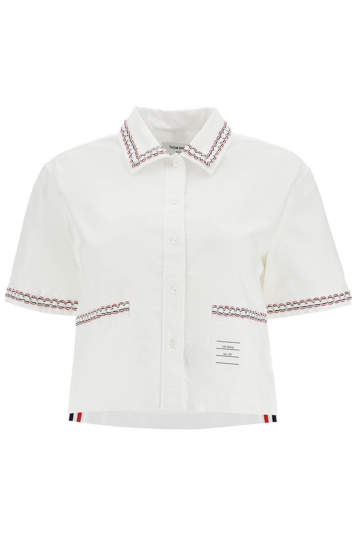 Thom Browne Cropped Oxford Shirt For Women