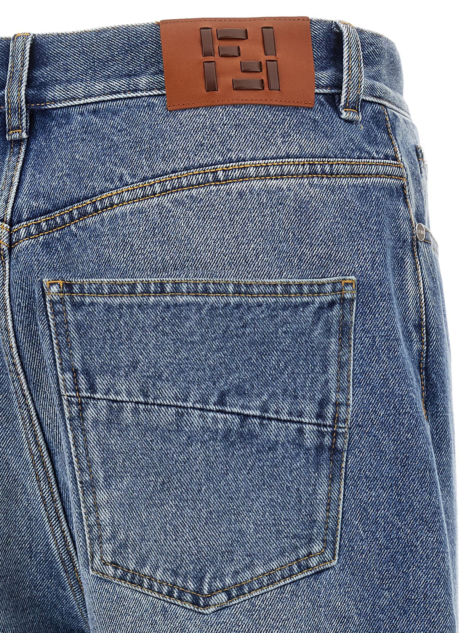 Fendi 'Ff' Patch Jeans Saddlery