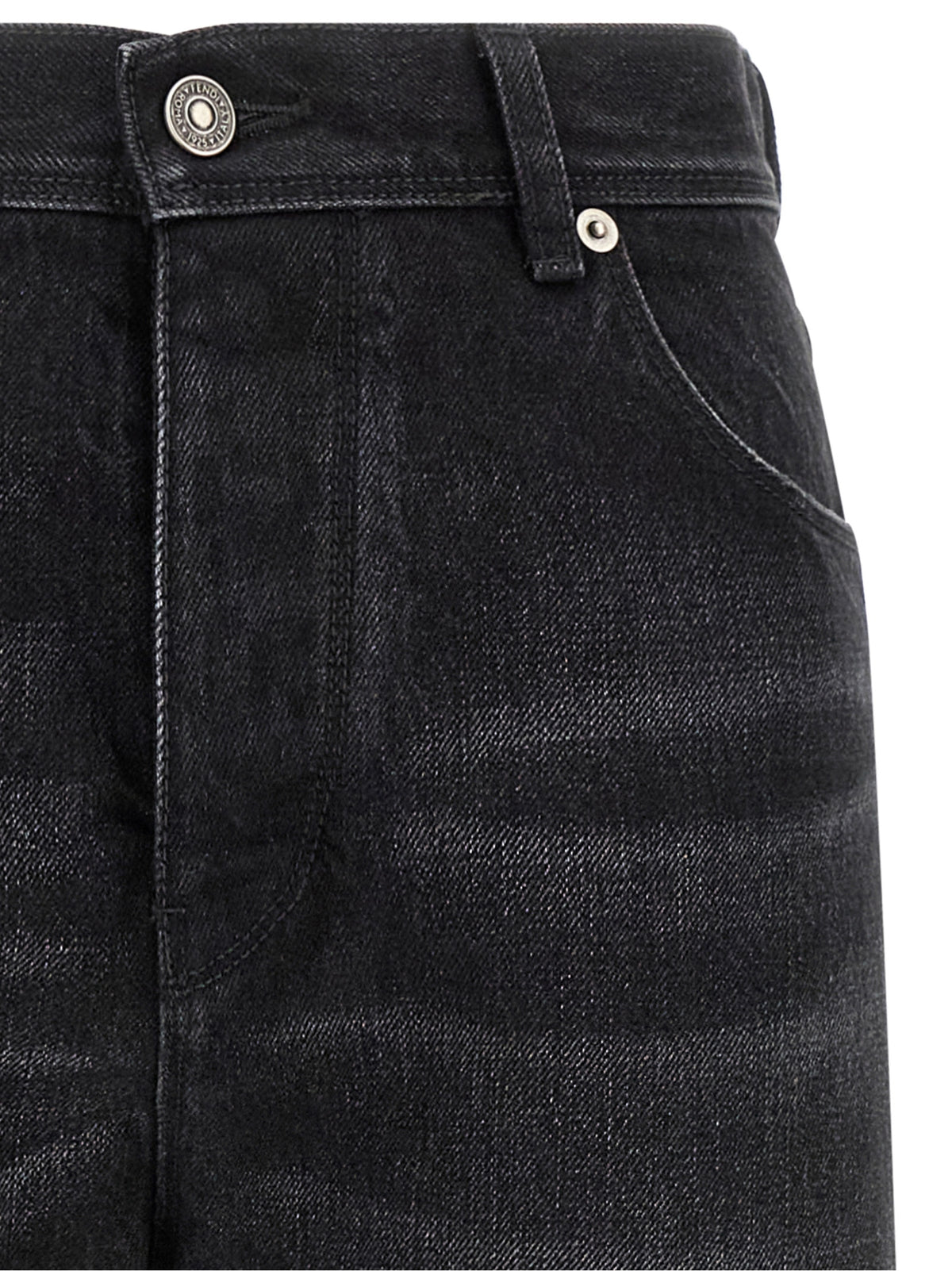 Fendi Yellow Stitching Jeans With Visible Thread