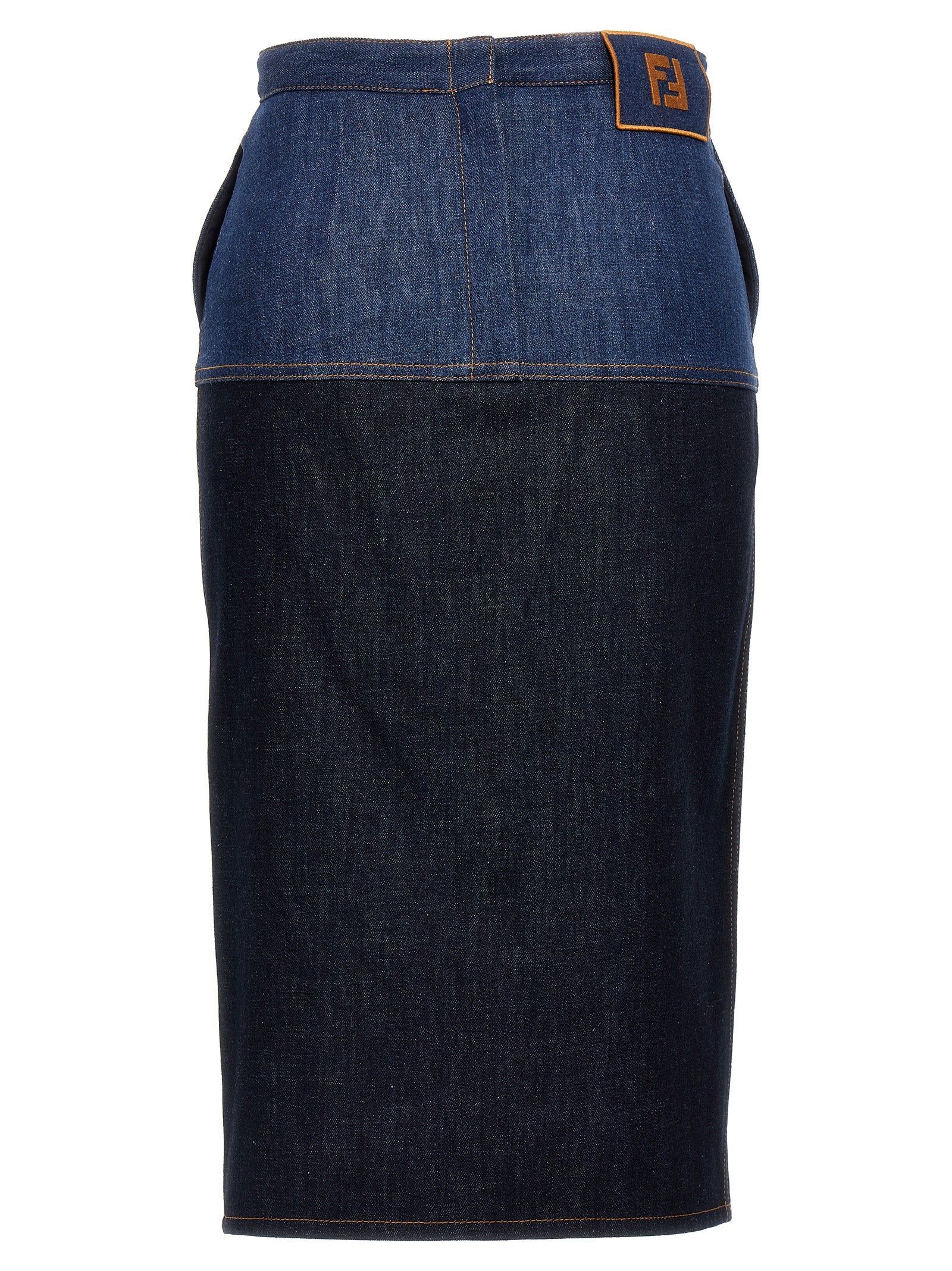 Fendi Bicolor Denim Skirt