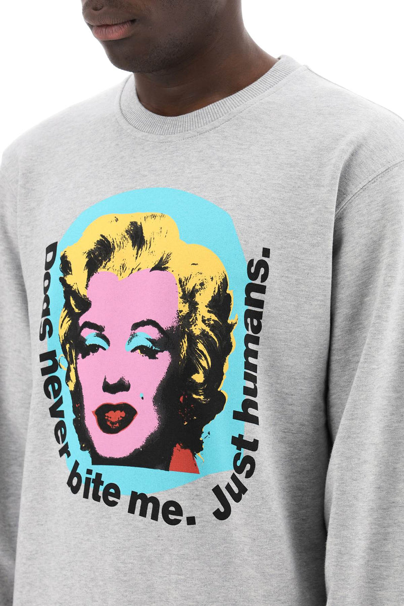 Comme Des Garcons Shirt Marilyn Monroe Printed Sweatshirt Grey