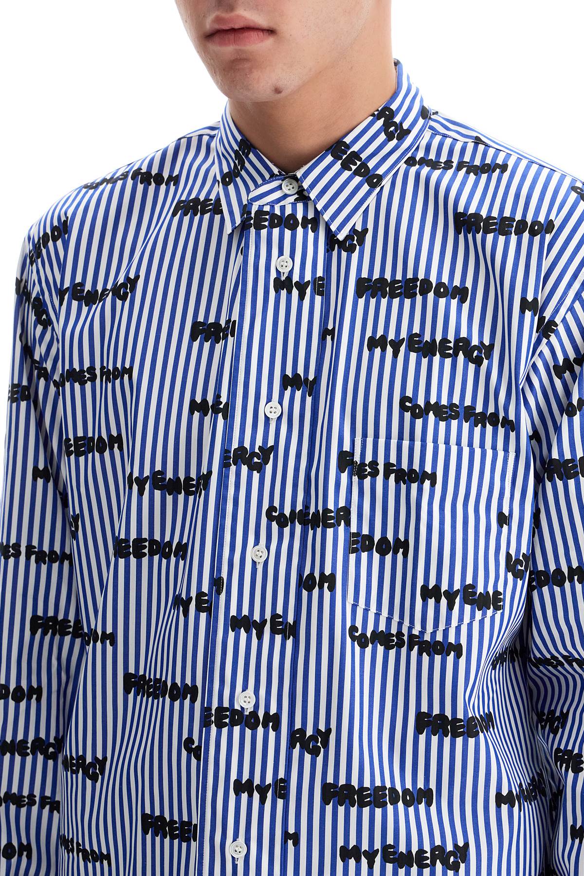 Comme Des Garcons Shirt Striped Printed Shirt