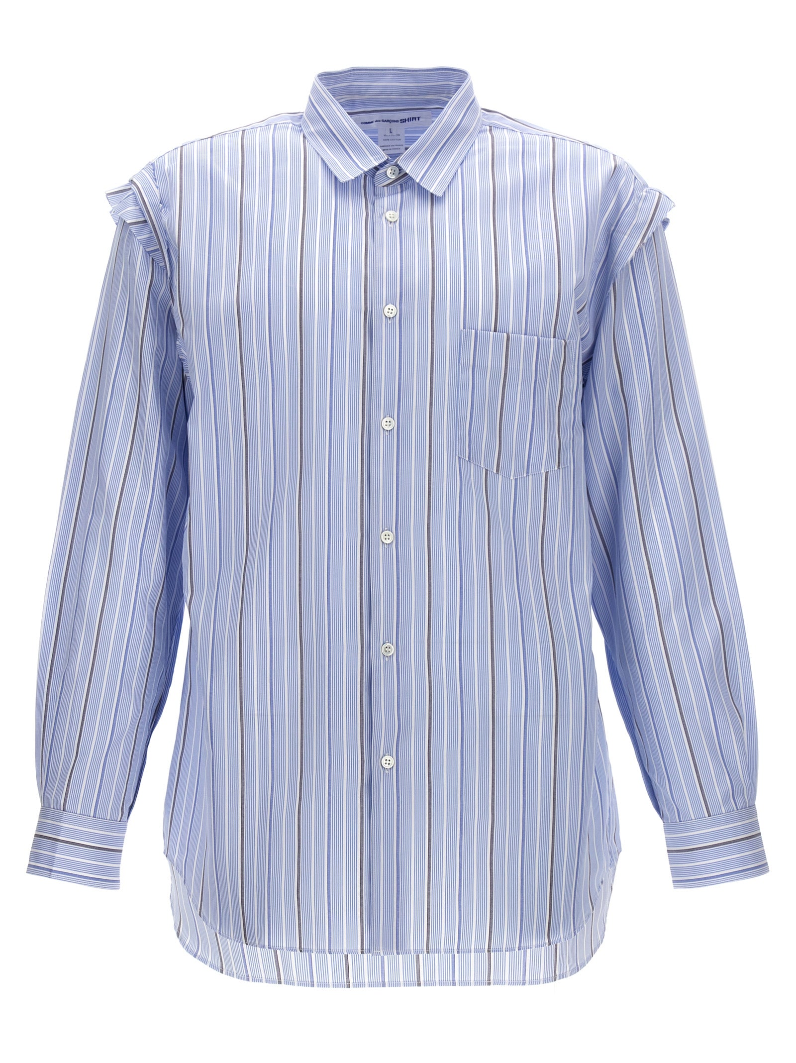 Comme Des Garcons Shirt Unfinished Striped Shirt