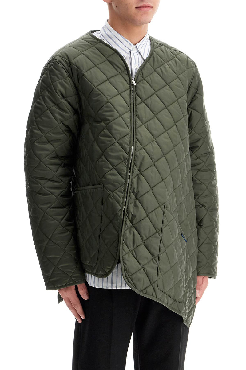 Comme Des Garcons Shirt Asymmetric Quilted Khaki