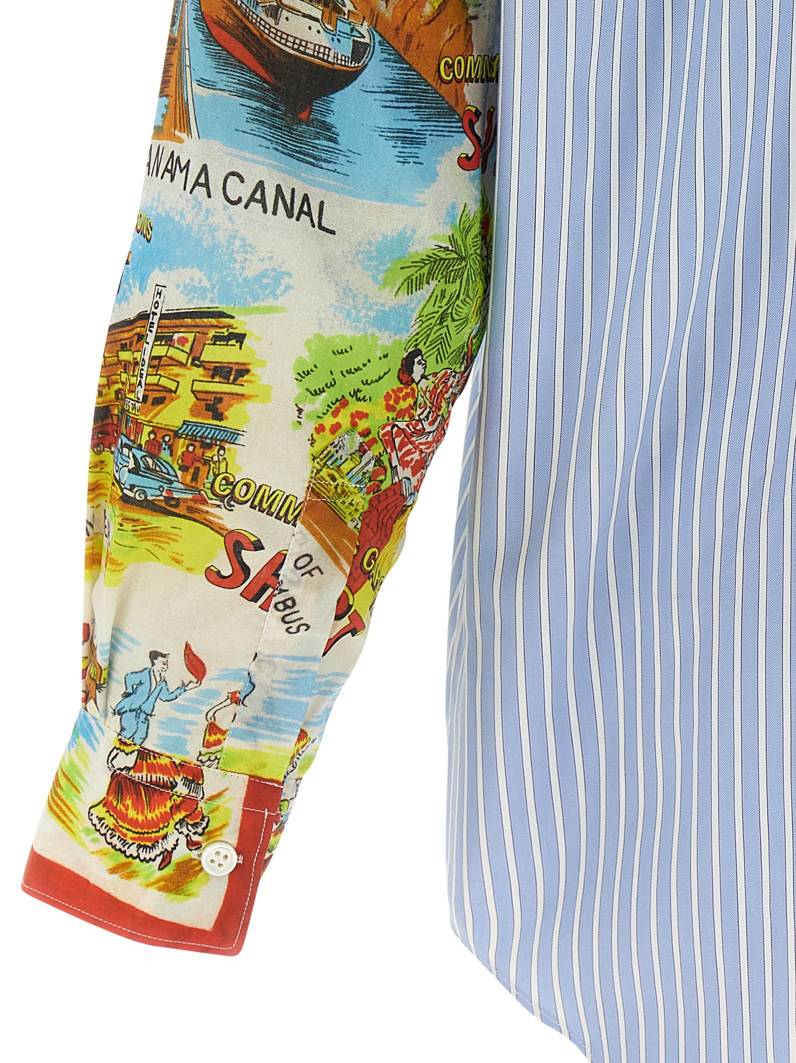 Comme Des Garcons Shirt Patterned Sleeve Shirt