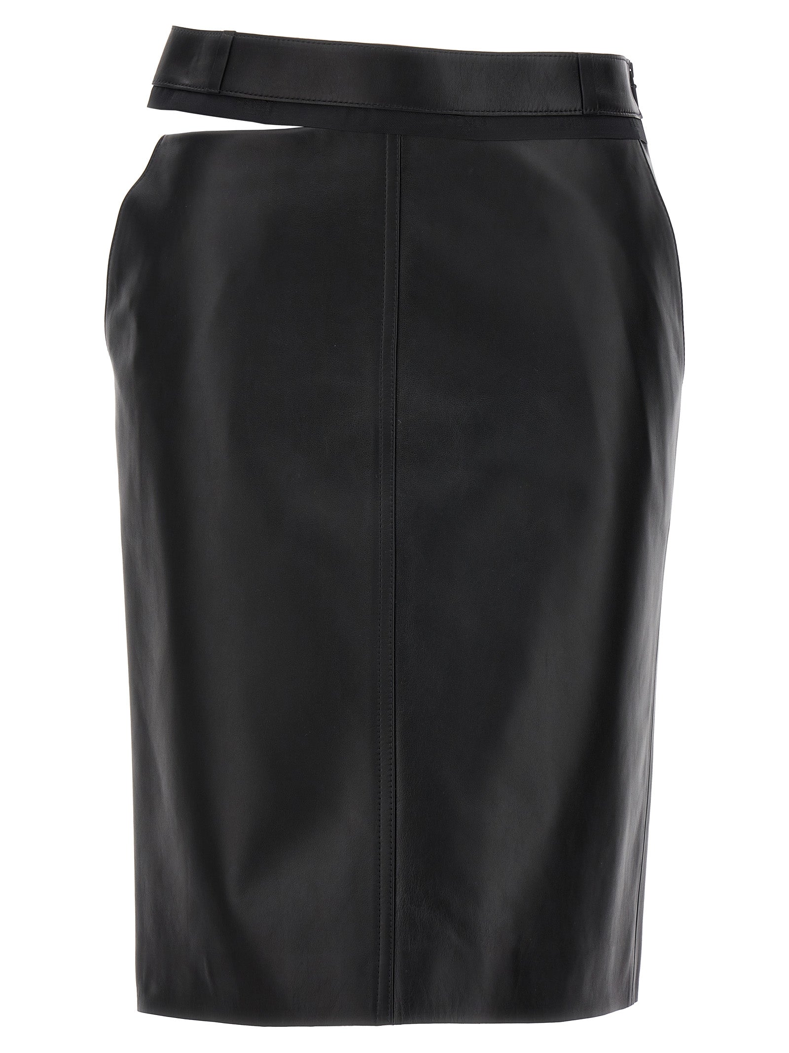 Fendi Leather Midi Skirt