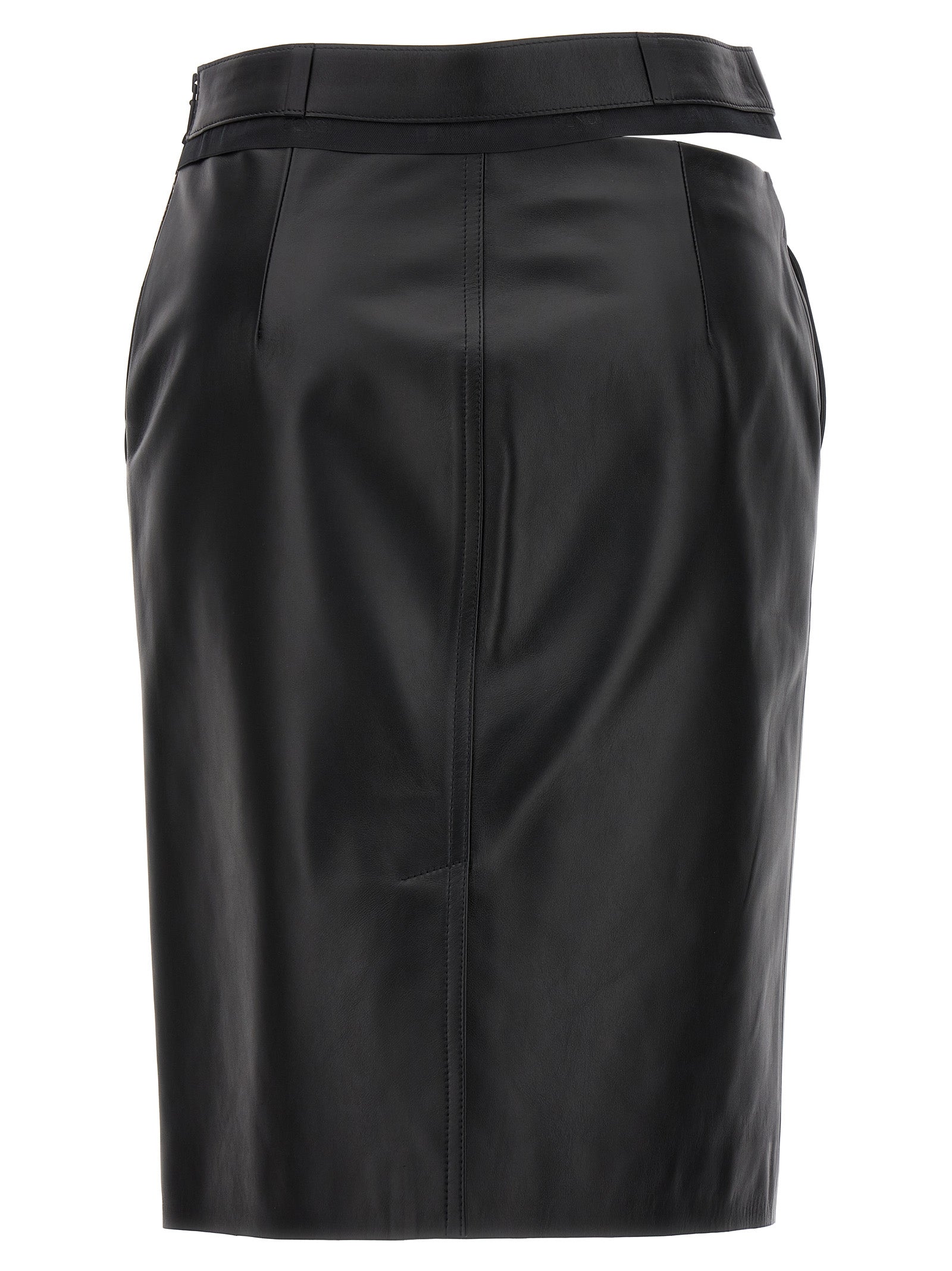 Fendi Leather Midi Skirt