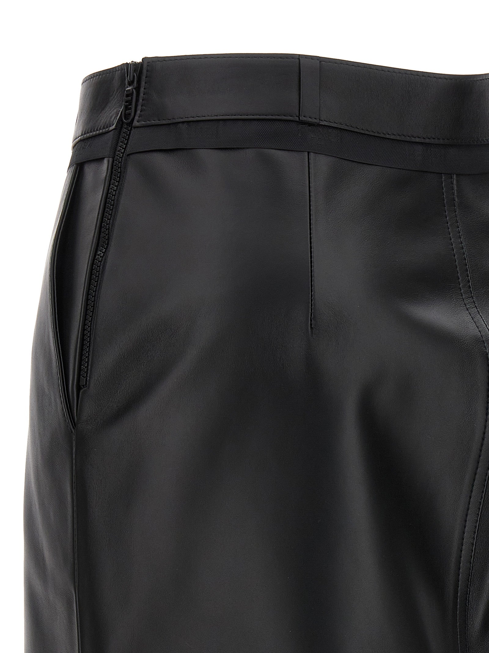 Fendi Leather Midi Skirt