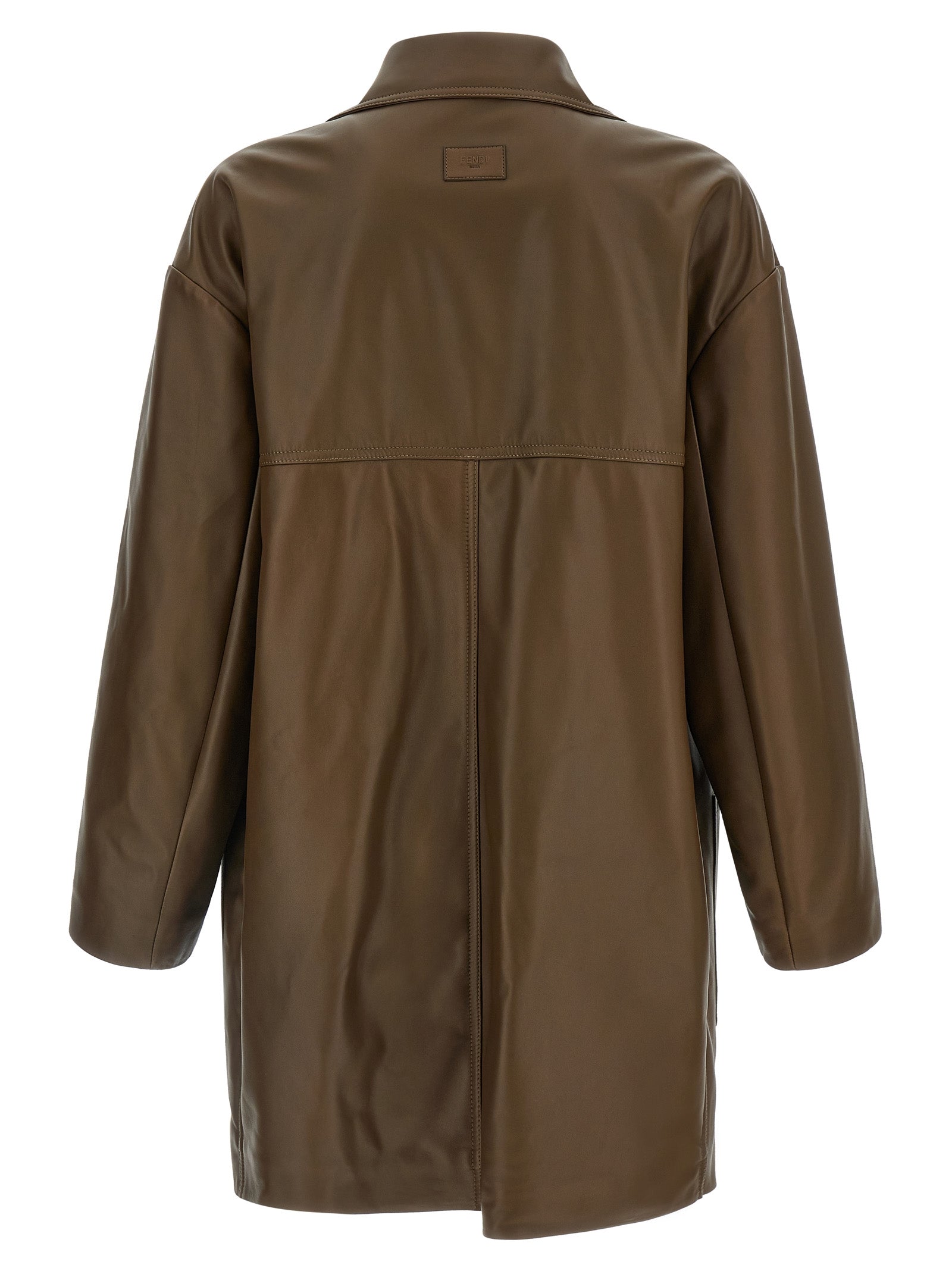 Fendi Double-Breasted Leather Coat