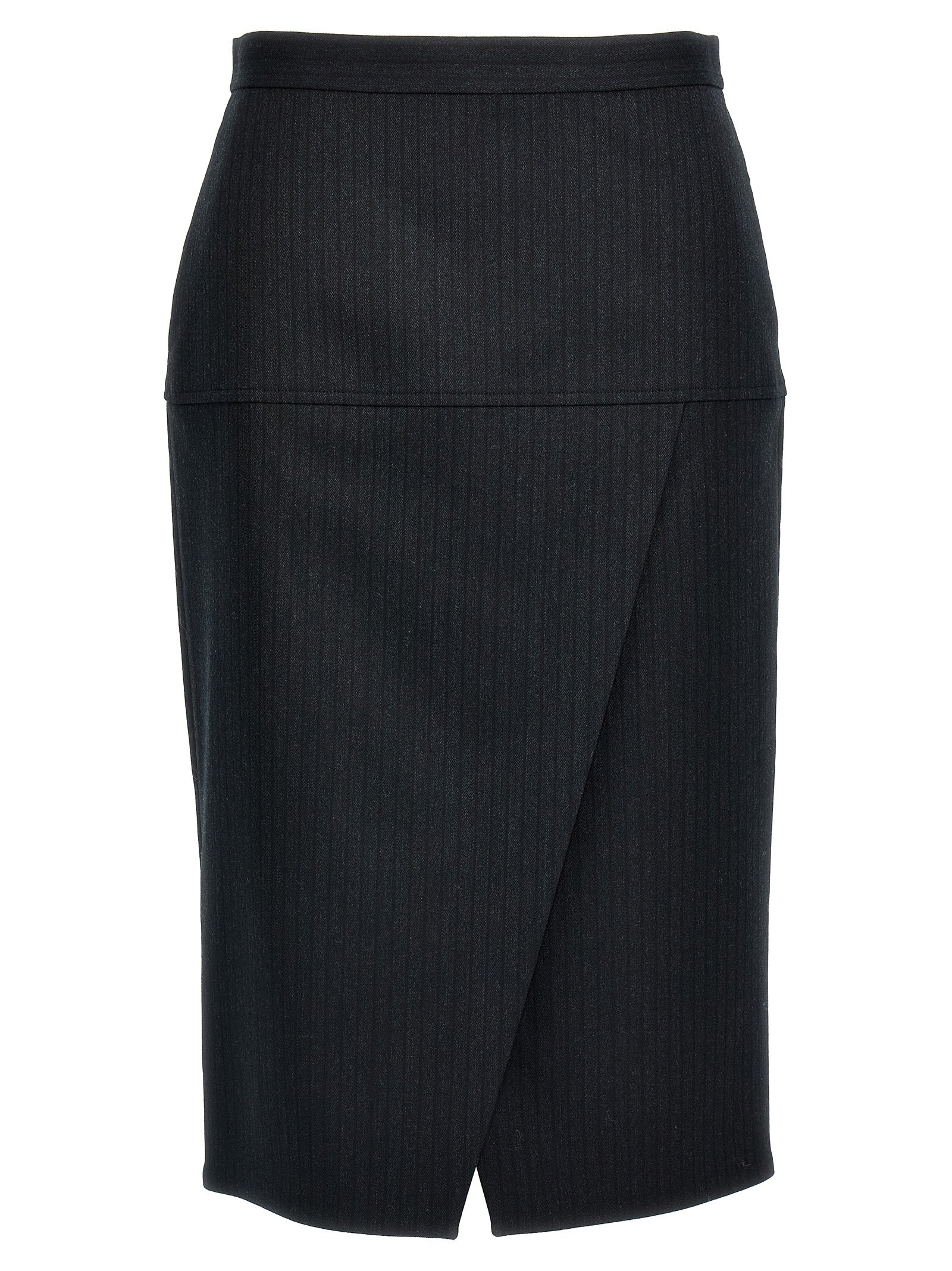 Fendi Pinstriped Wool Skirt