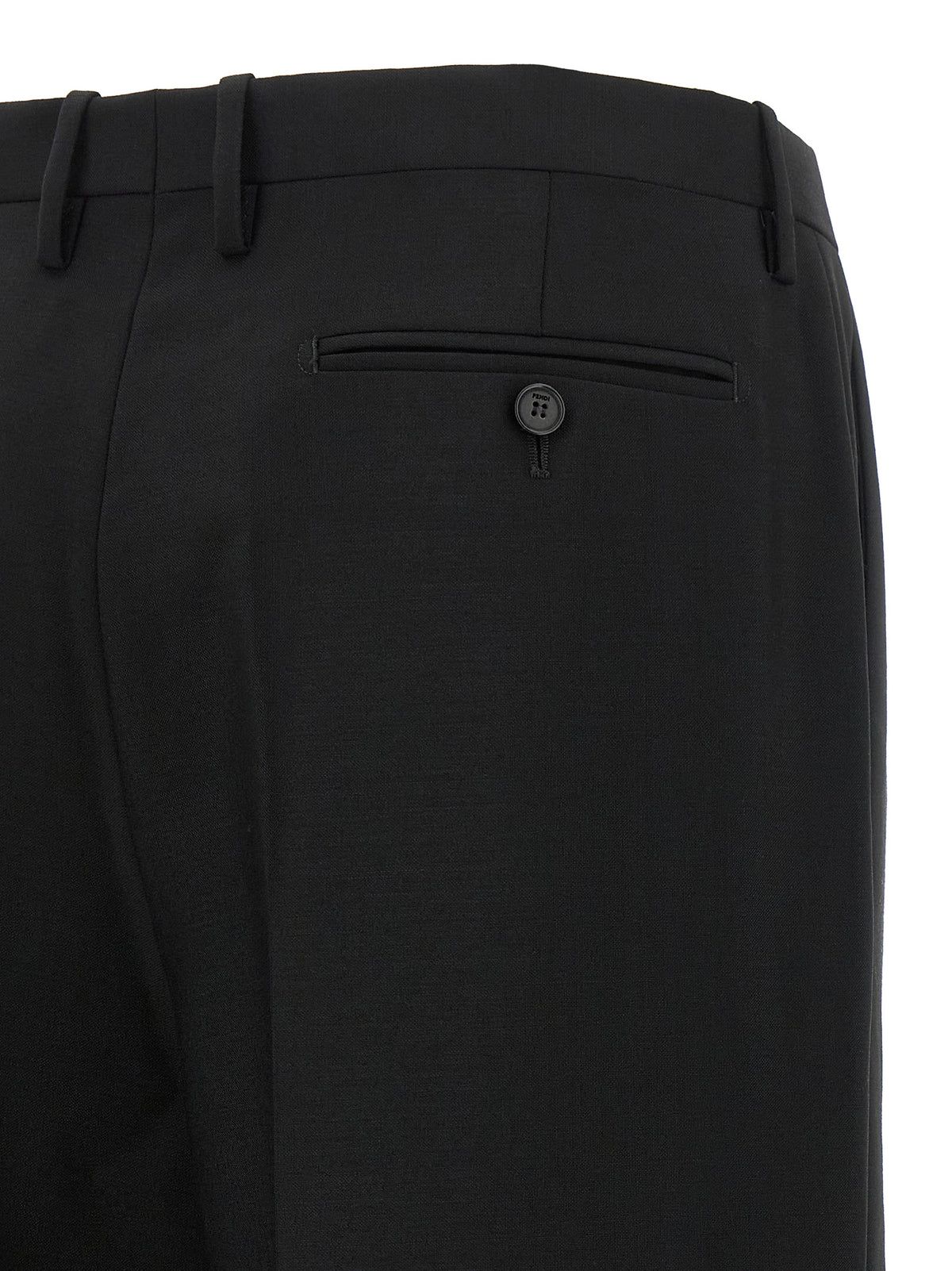 Fendi Black Wool And Mohair Pants