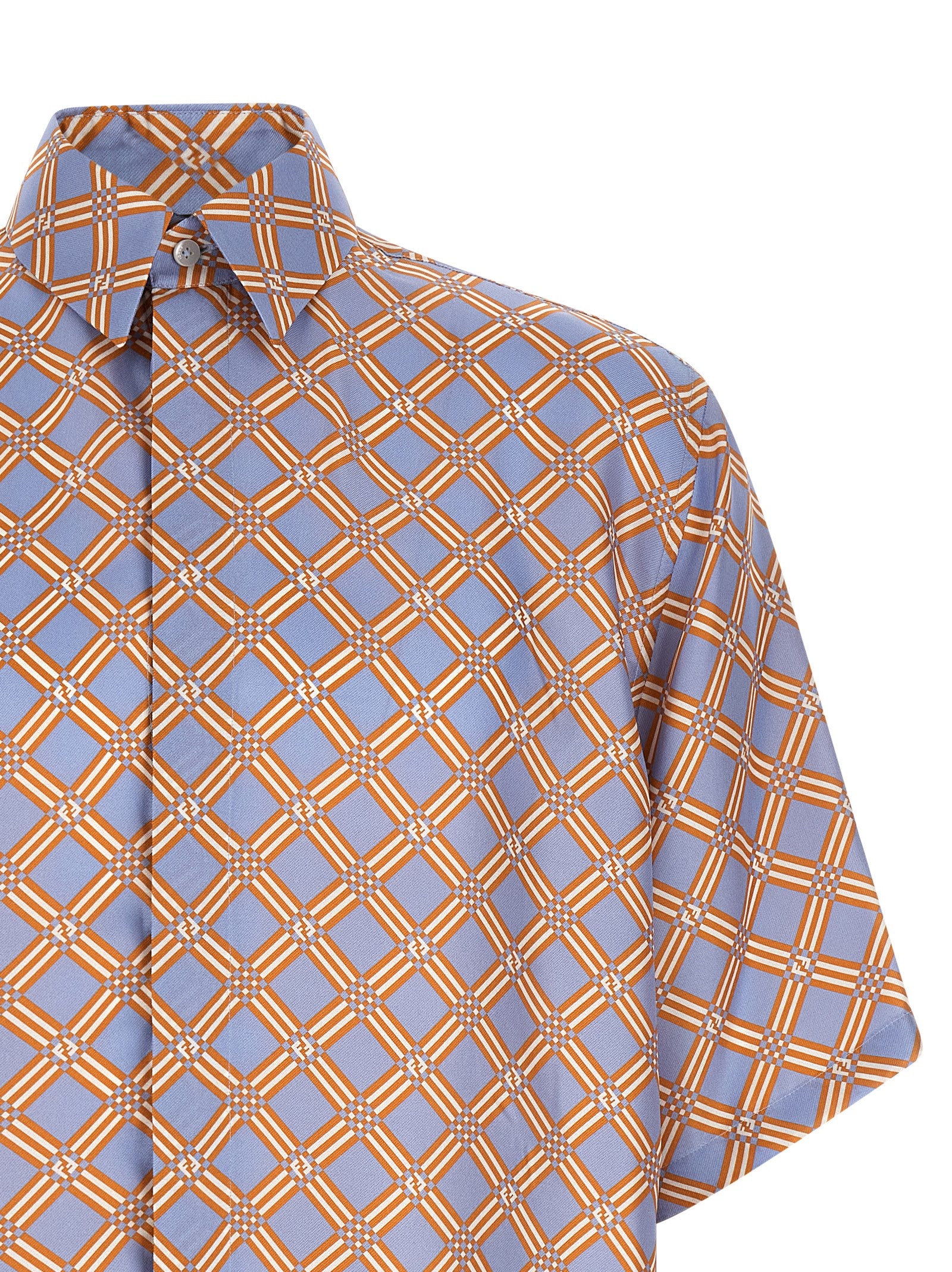 Fendi 'Net' Print Silk Shirt