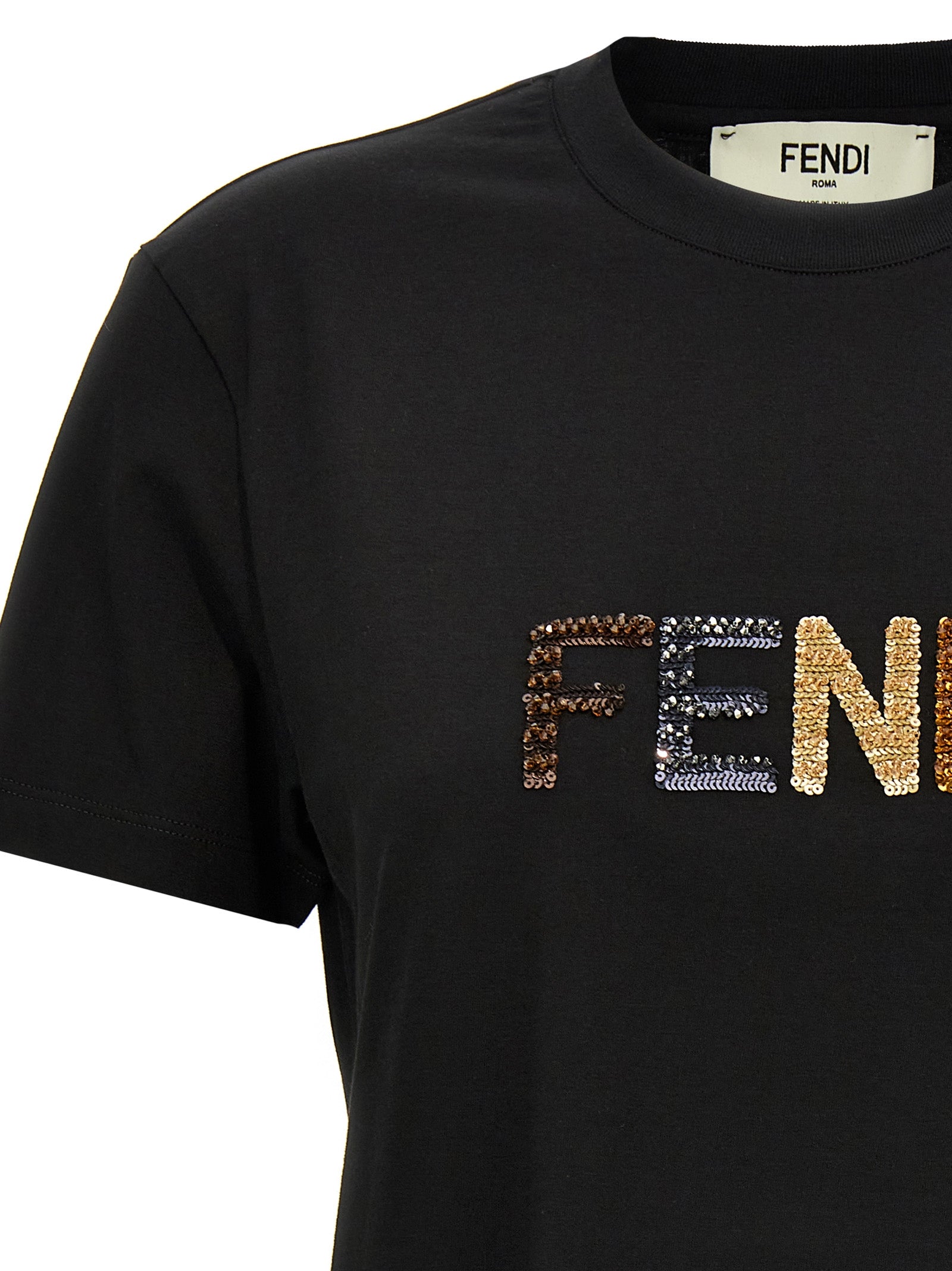 Fendi Logo Embroidery T-Shirt